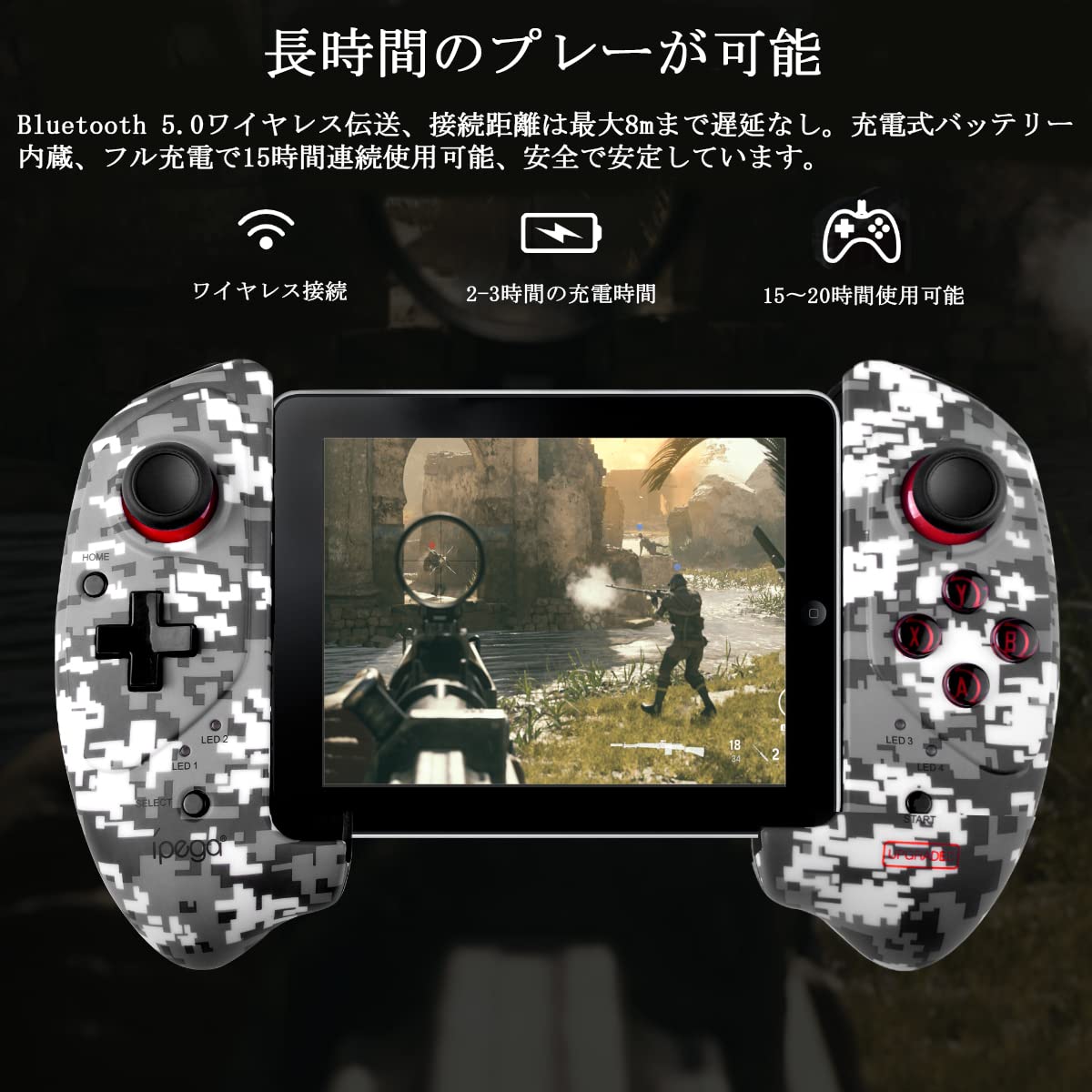 Amazon.co.jp: Megadream ワイヤレスゲームパッド スライド式伸縮