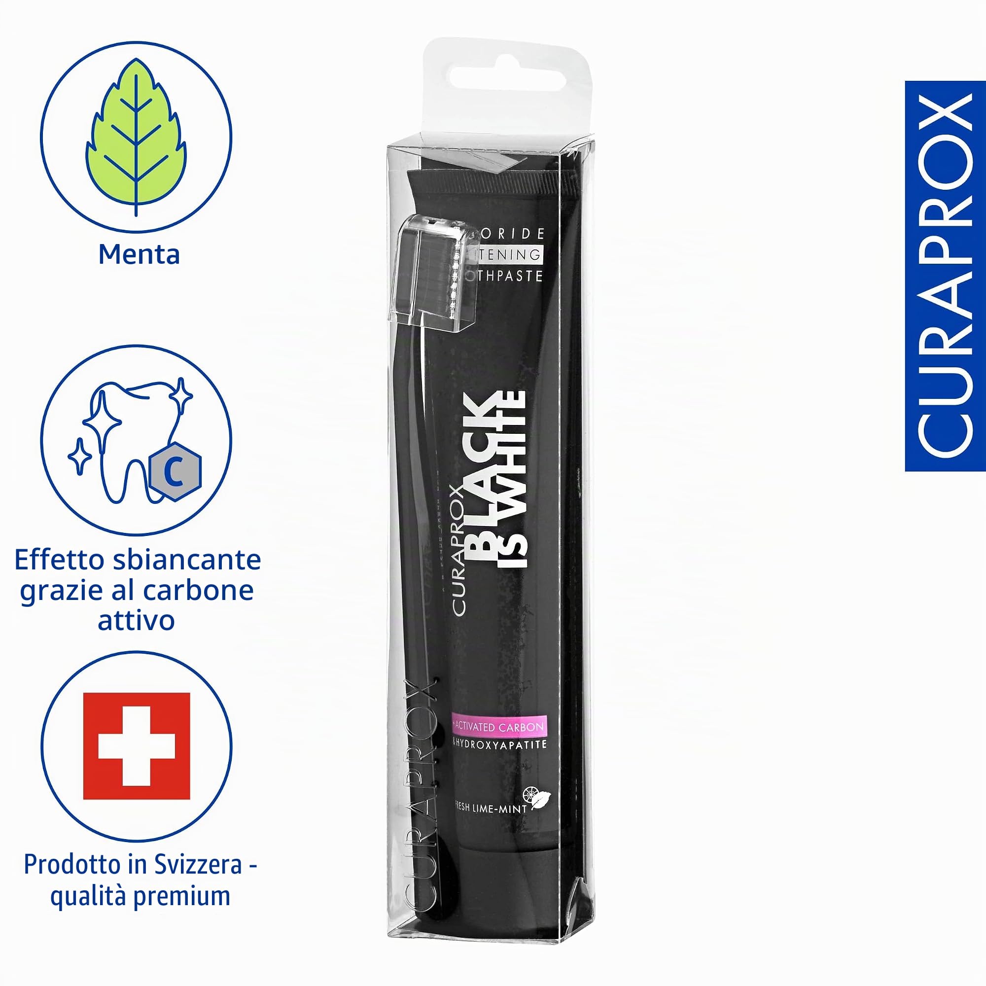 Curaden Healthcare Dentifricio Al Carbone Attivo Curaprox - 15 ml