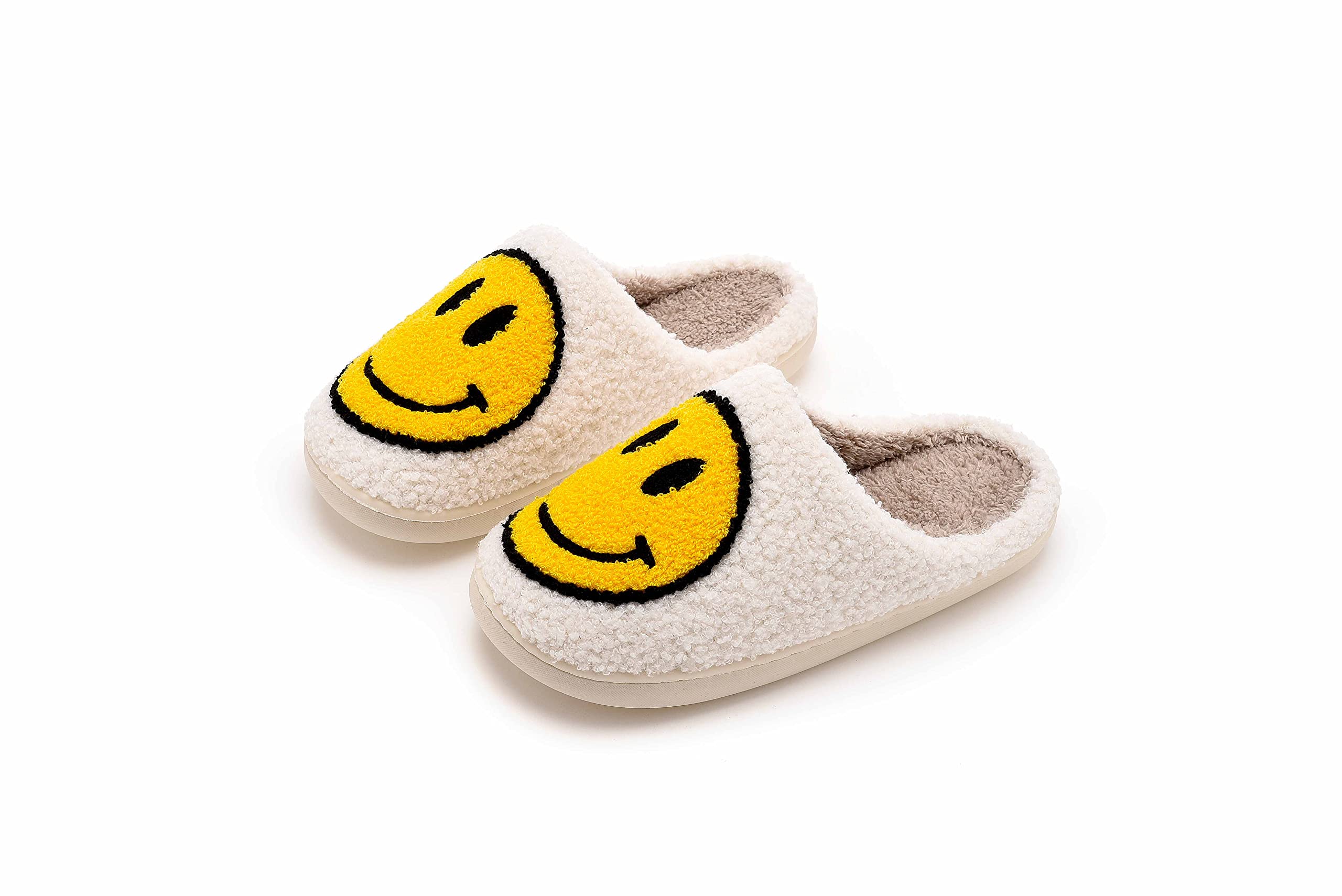 NEVEROLD Fun Cute Trendy Colorful Cartoon Illustrated Cozy Fluffy Plush Fur Slip On Cushion House Slippers for Women, Men, Girls, and Boys