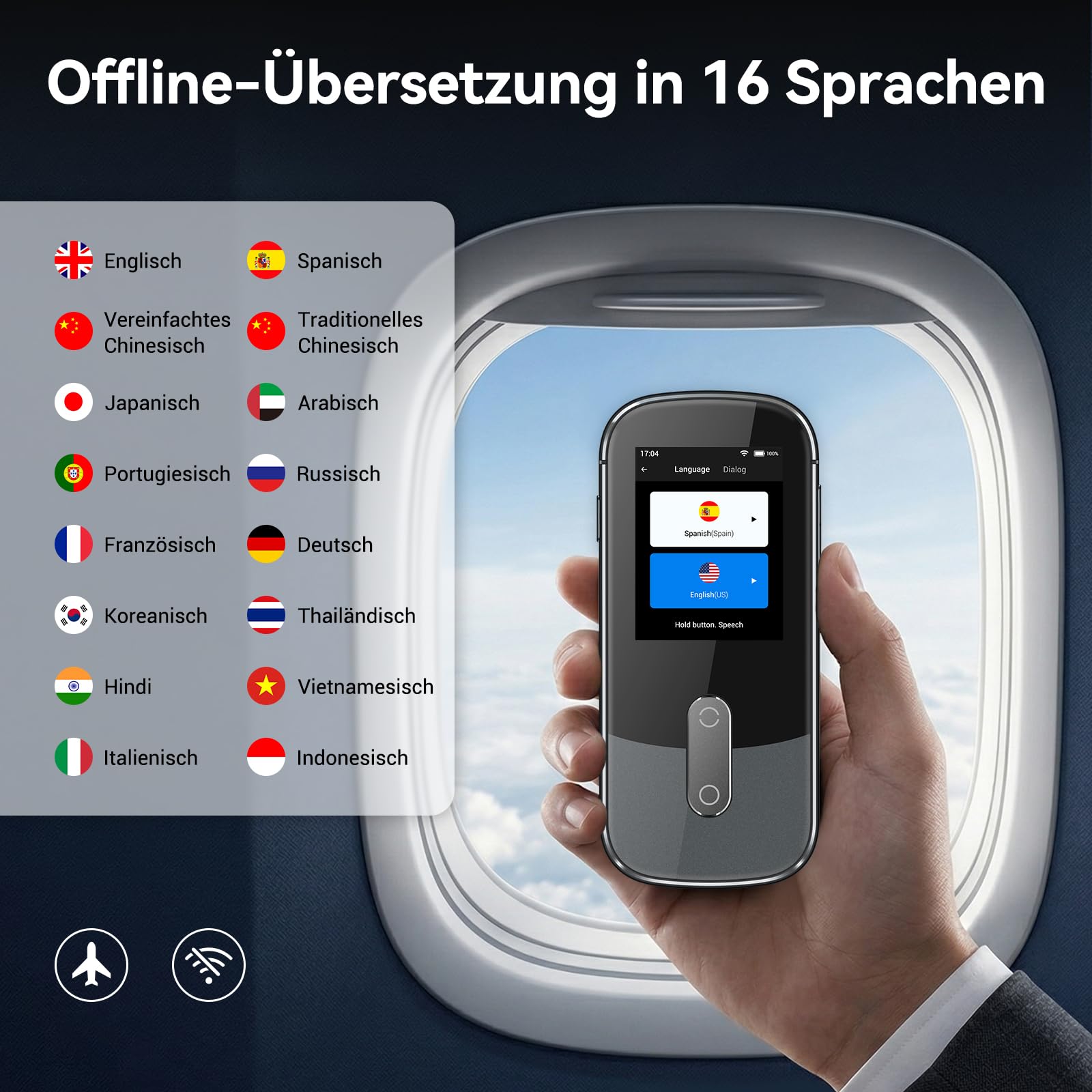 Wooask Sprachübersetzer Ohne Internet, Übersetzer Gerät Testsieger, Translator W09 Übersetzer Echtzeit 144 Sprachen mit sprachausgabe/Offline/Foto Sprachübersetzer für Reisen,Lernen und Business