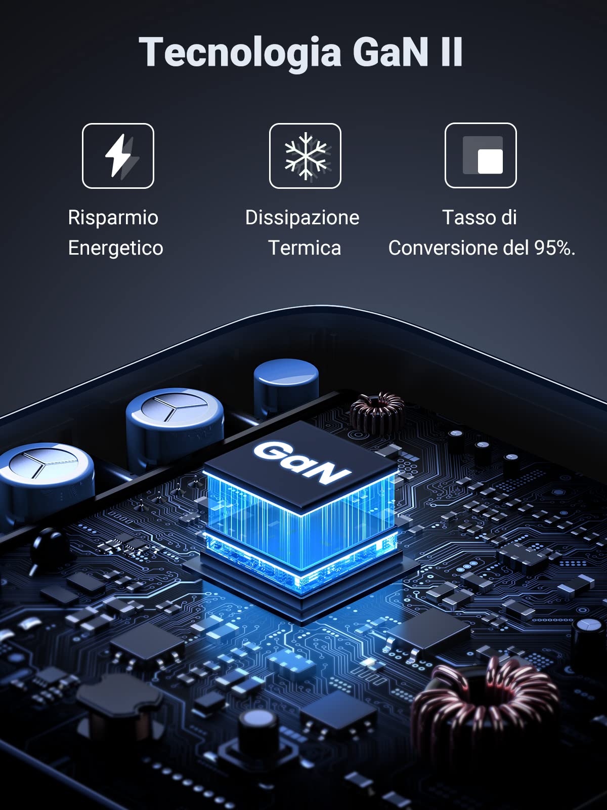 UGREEN Nexode 100 W - Caricatore USB C rapido da scrivania a 4 porte con GaN II Tech, compatibile con iPhone 16 Plus Pro Max 15 14 13 12 MacBook Pro Air iPad Galaxy S24 Ultra Plus 2M cavo di