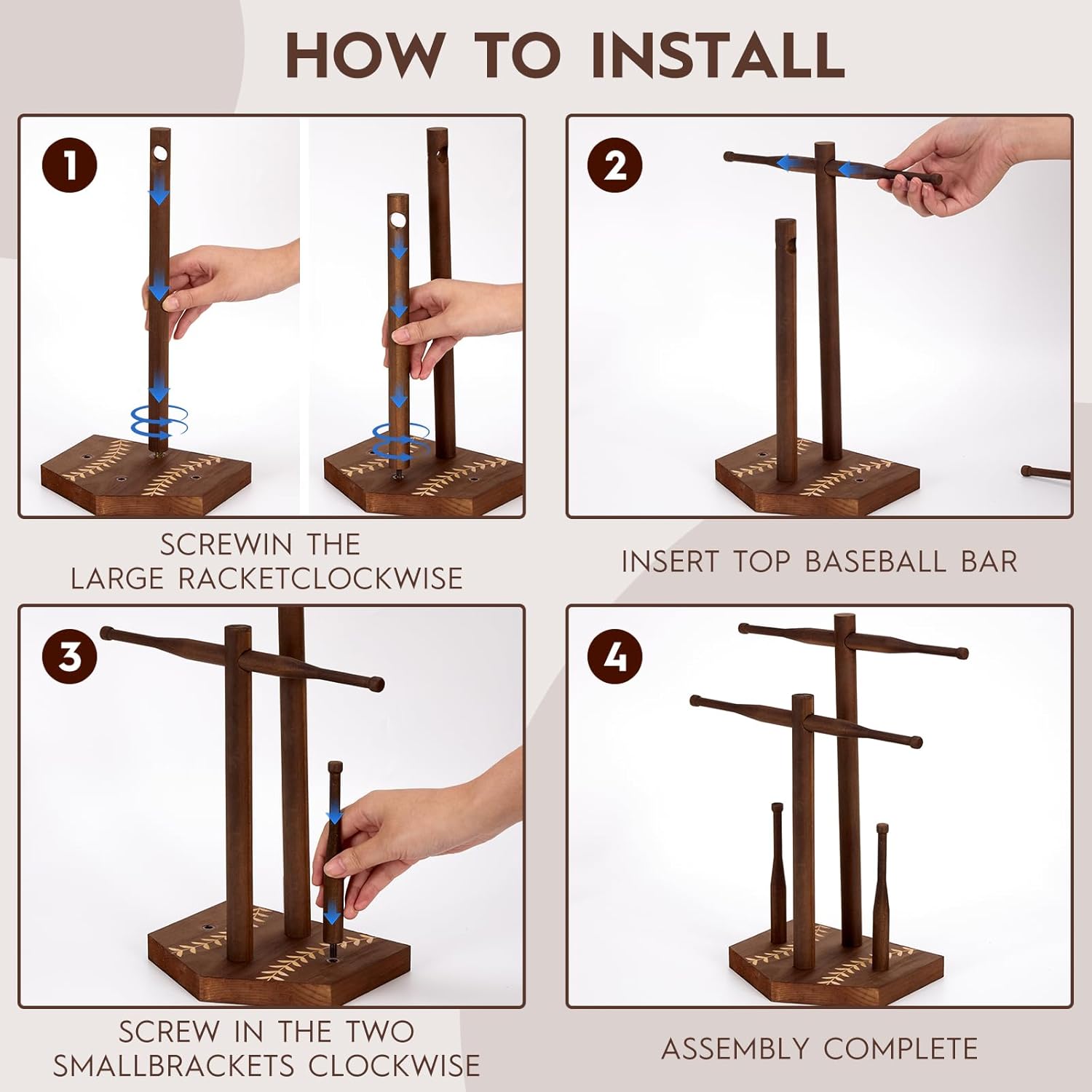 Wooden Two-Layer Baseball or Softball Drip Necklace Organizer Holder,Exquisite Championship Ring Display Holder,Baseball,Sports or Softball Ring Holder,Trophy Gift for Players & Coaches - Image 4