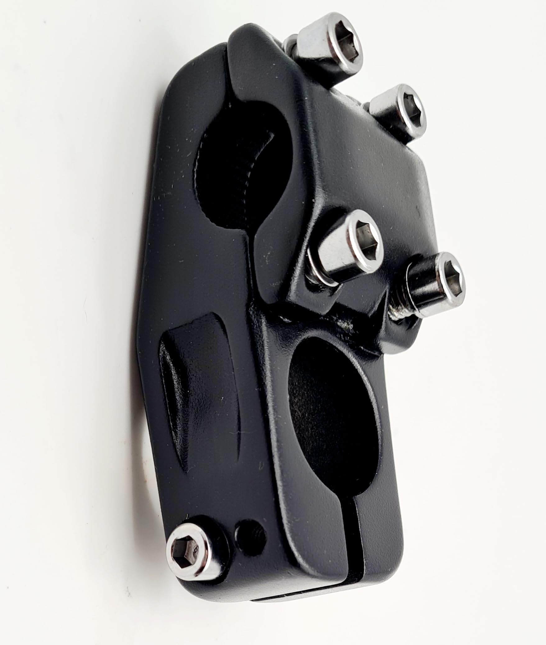 Attacco manubrio per bicicletta BMX in alluminio, 40 mm, 22,2 mm/28,6 mm, morsetto 15°, per bici Freestyle/Dirtjump nero/argento (nero)