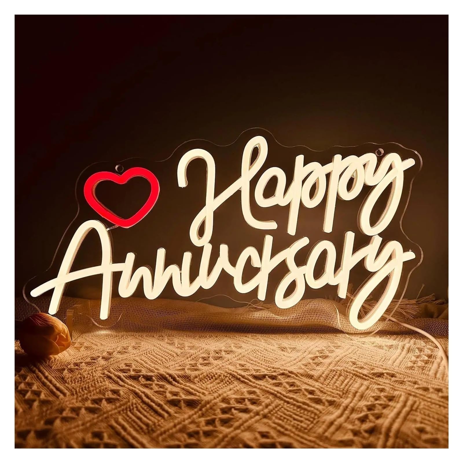 Insegna luminosa al neon Buon anniversario per insegne al per neon per interruttore dimmer per USB LED Light