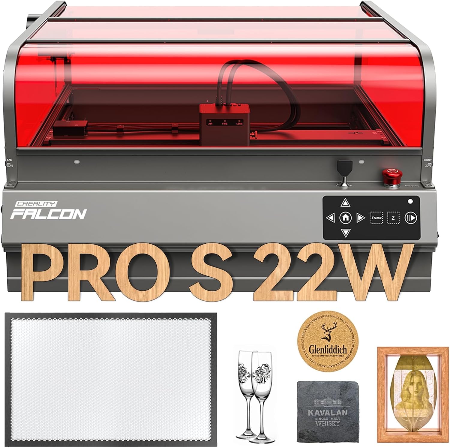3IDEA Creality Falcon 2 Pro S 22 Laser Engraver with Air Assist, 22W Enclosed Laser Engraver and Cutter Machine, Camera Visual Assistance, Laser Engraving Machine for Wood Metal Gifts Batch Process-picture-12