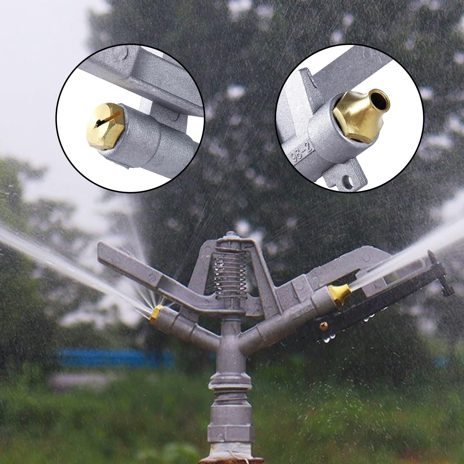 1" Bewässerungs-Sprühpistole mit Zwei Ausgängen, Sprühkopf, große Flächen, Rasen-Farm-Bewässerungs-Sprühkopf, Rasensprenger