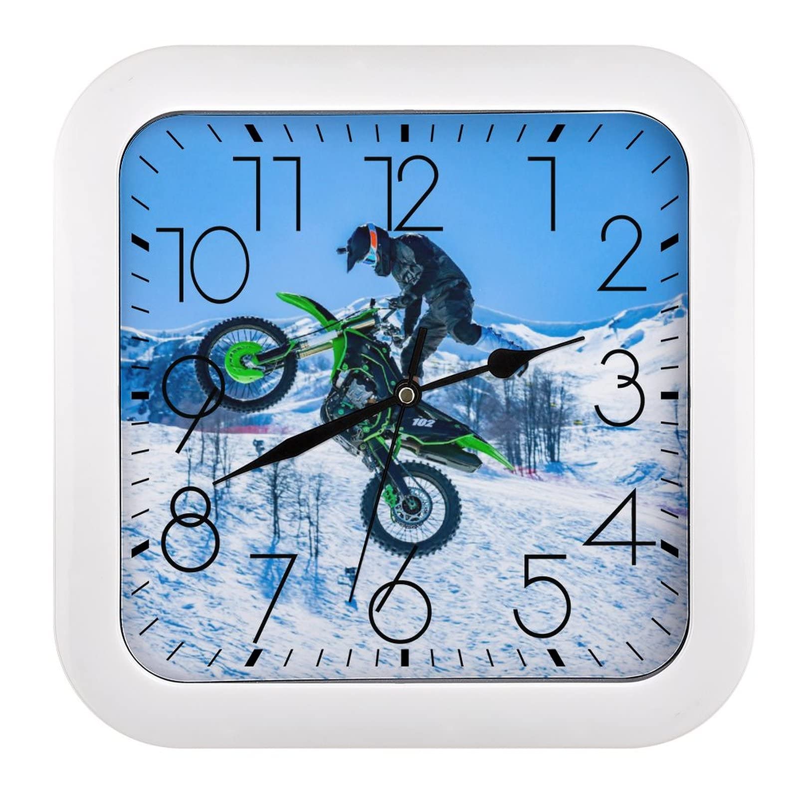 Horloge moto racer carrée pour décorer un salon de motard moderne