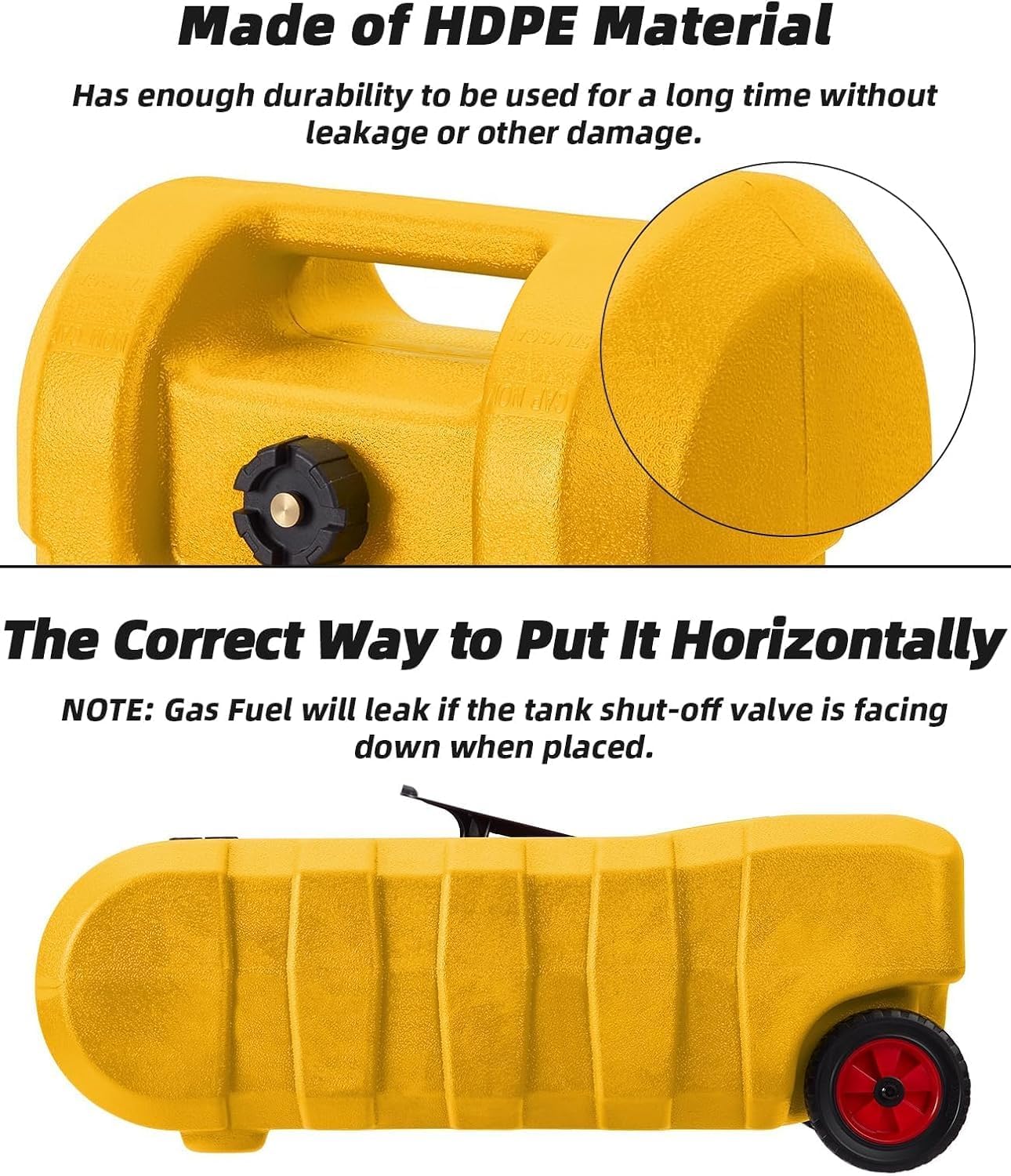 15 Gallon Gas Can with Hand Pump - Gas Caddy with10FT Hose,for Gasoline, Diesel, Kerosene, Water - Leak-Proof,Fuel Caddy Fits Cars, Trucks, Lawn Mowers, Atvs, Boats(2 Gal/Min Flow Rate)
