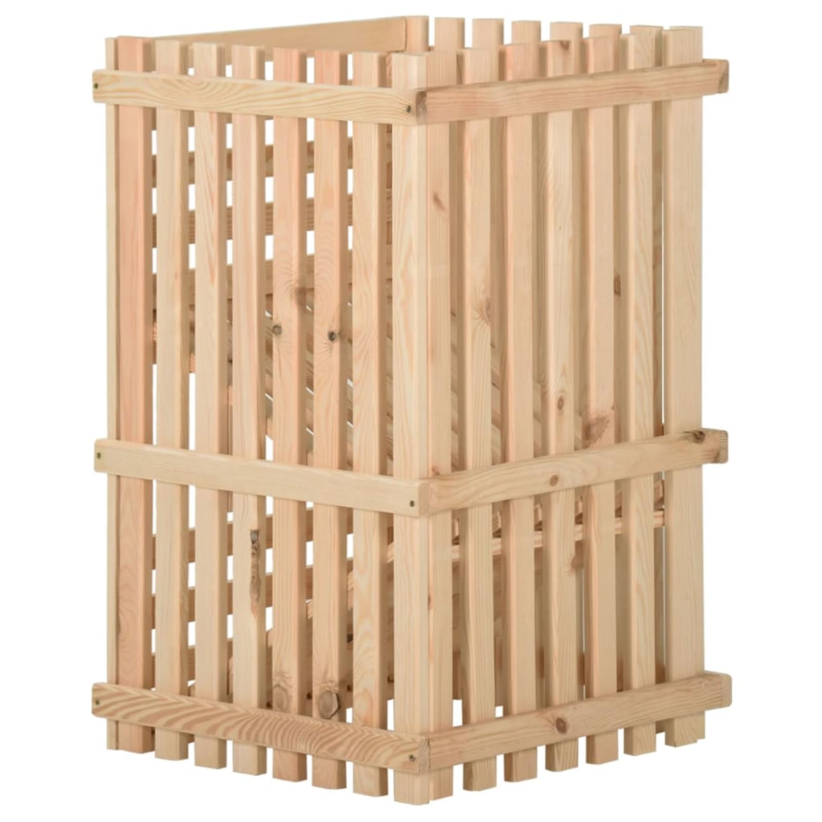 Anself Caja de Patatas de Madera de Pino Maciza, Doble Capa con Amplio Almacenamiento, con Kit Anti vuelco, ventilada, para Cocina y despensa