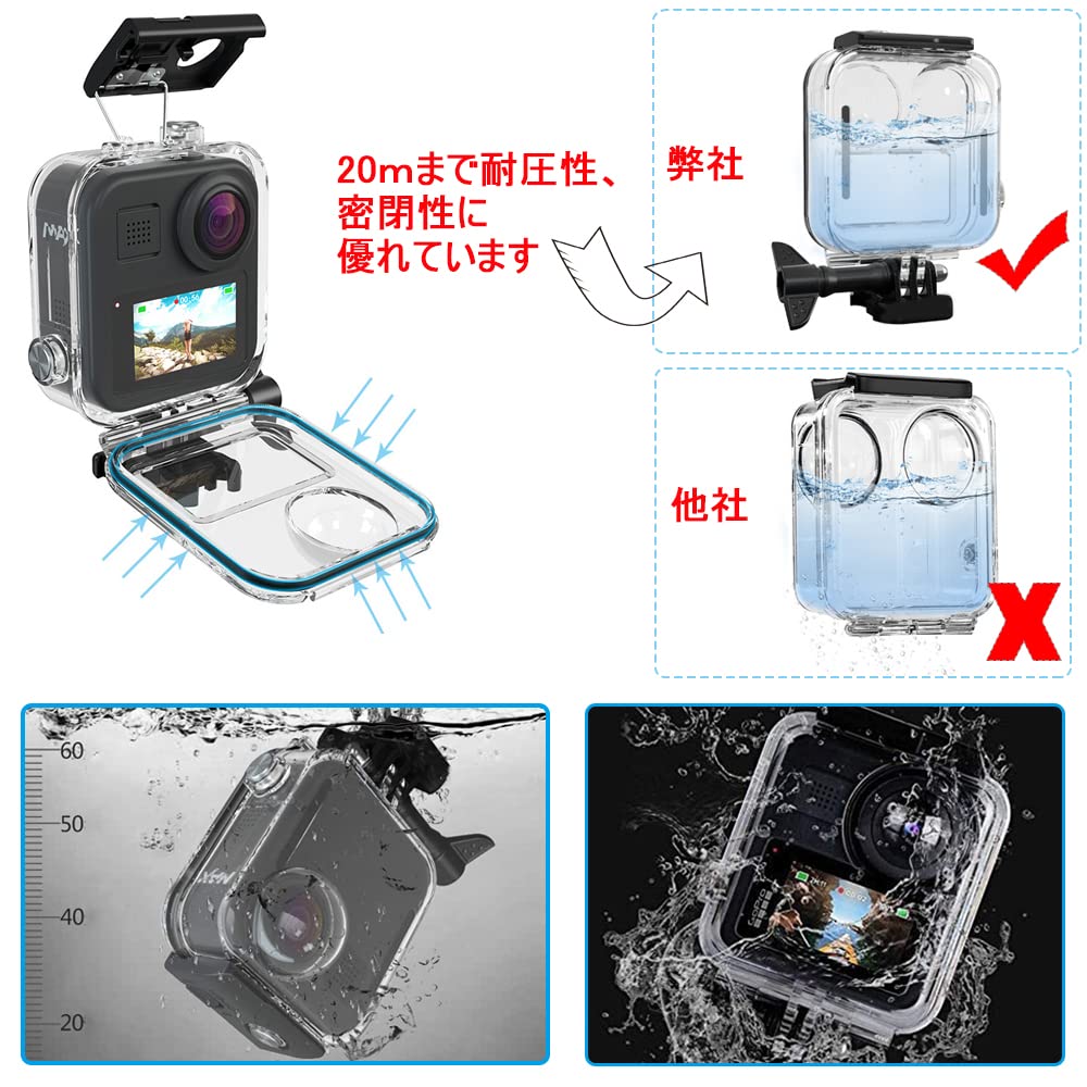 Amazon | Kiowon GoPro MAX 専用360度パノラマアクションカメラ 対応 