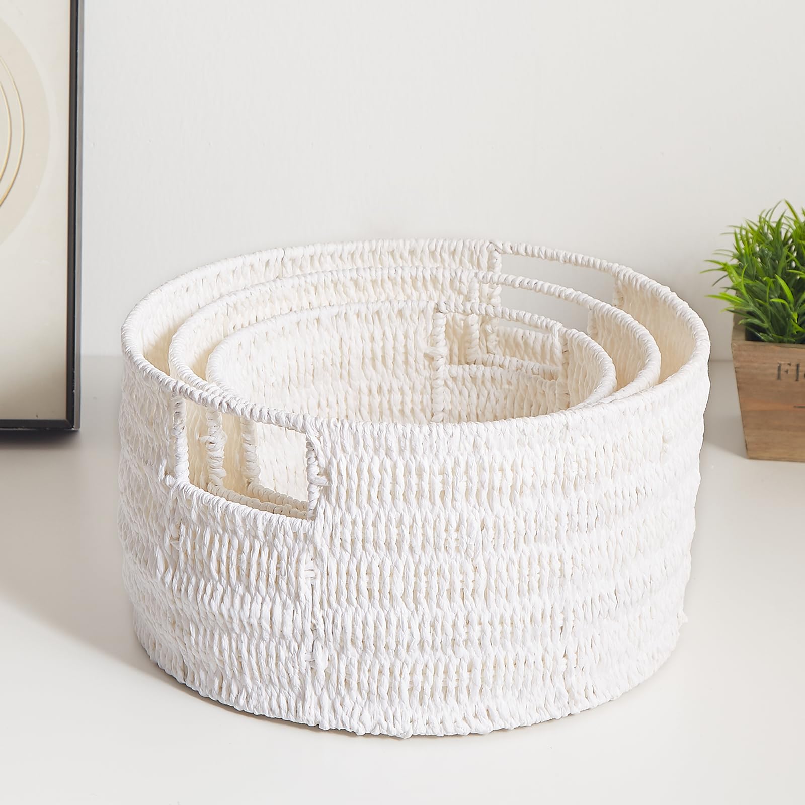 Amazon.com: Vagusicc Wicker Storage Basket, Hand-Woven Paper