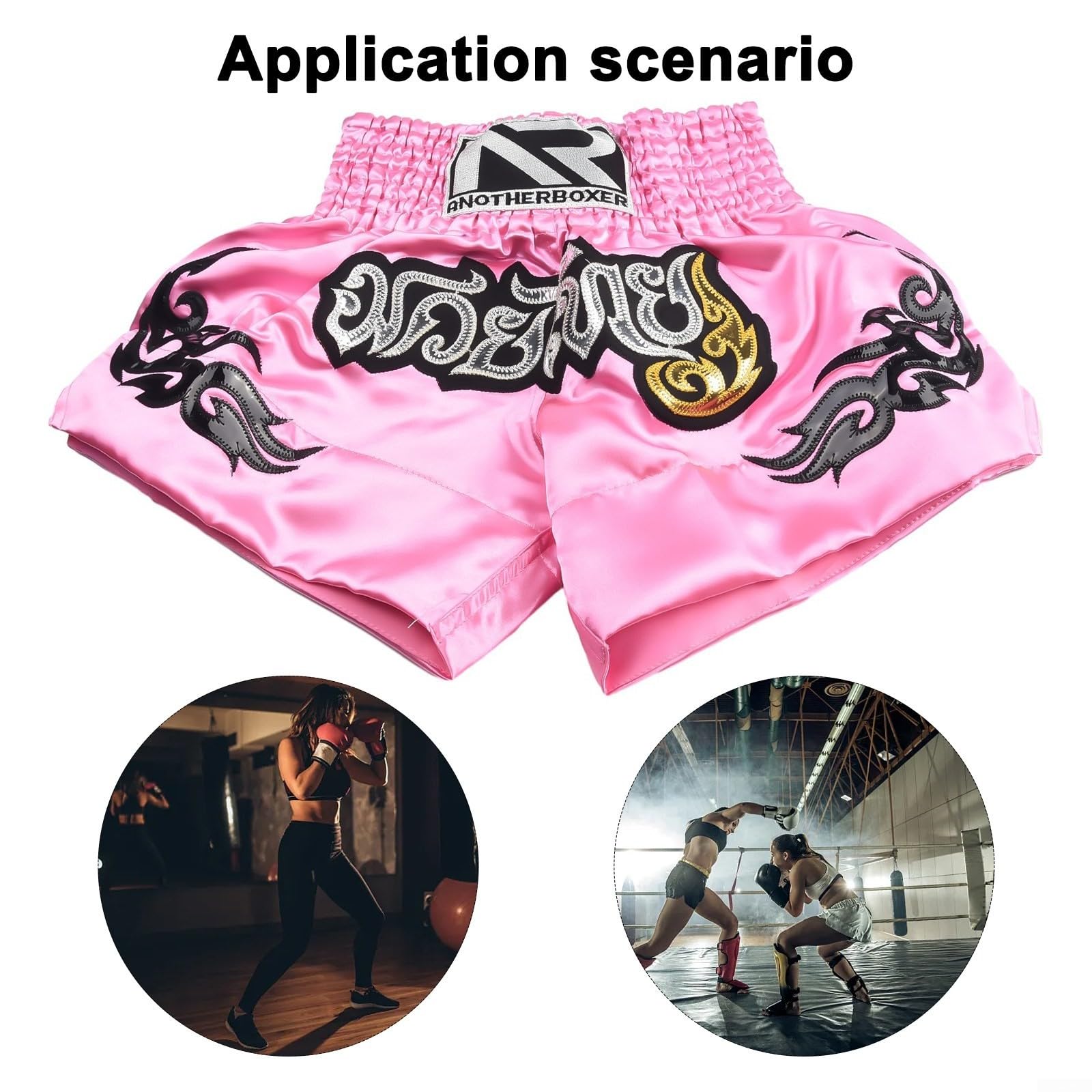Short de kickboxing à taille élastique pour entraînement MMA et Muay Thai Unisexe