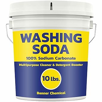 Soda Ash 10 lbs - 100% Sodium Carbonate - Multipurpose Cleaner, Detergent Booster & pH Adjuster, High Purity for Industrial & Household Use, Made in USA