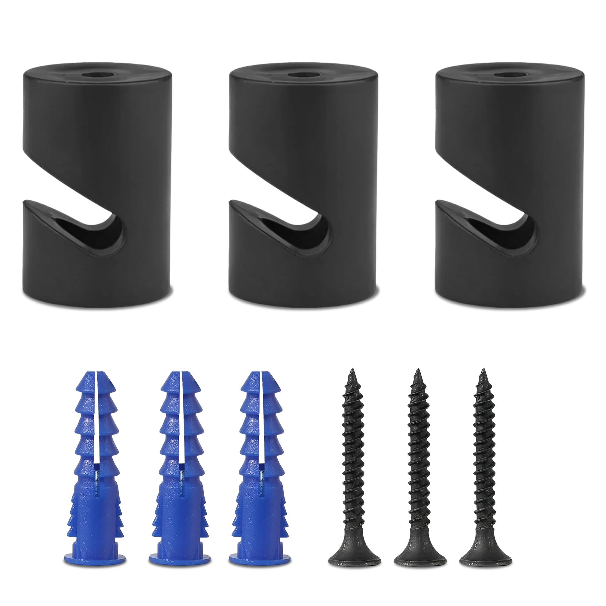 LEDSone Pendant Light Cable Hook - Ceiling/Wall Mount 'V' Hook For Fabric Electrical Cables, Organiser Clip (Black/White/Transparent)