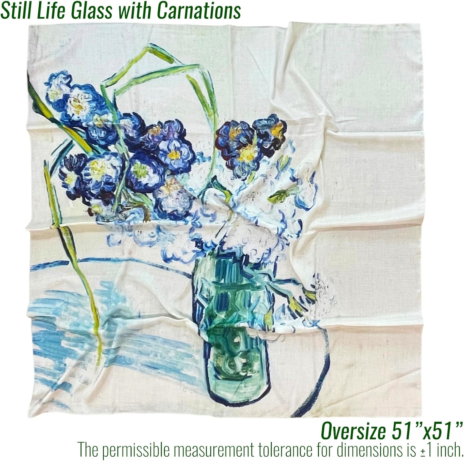 Artist Oil Painting Wraps 51"x51" Cashmere-Soft Art Pashmina Luxury Rolled Hem Women Large Travel Blanket Shawl