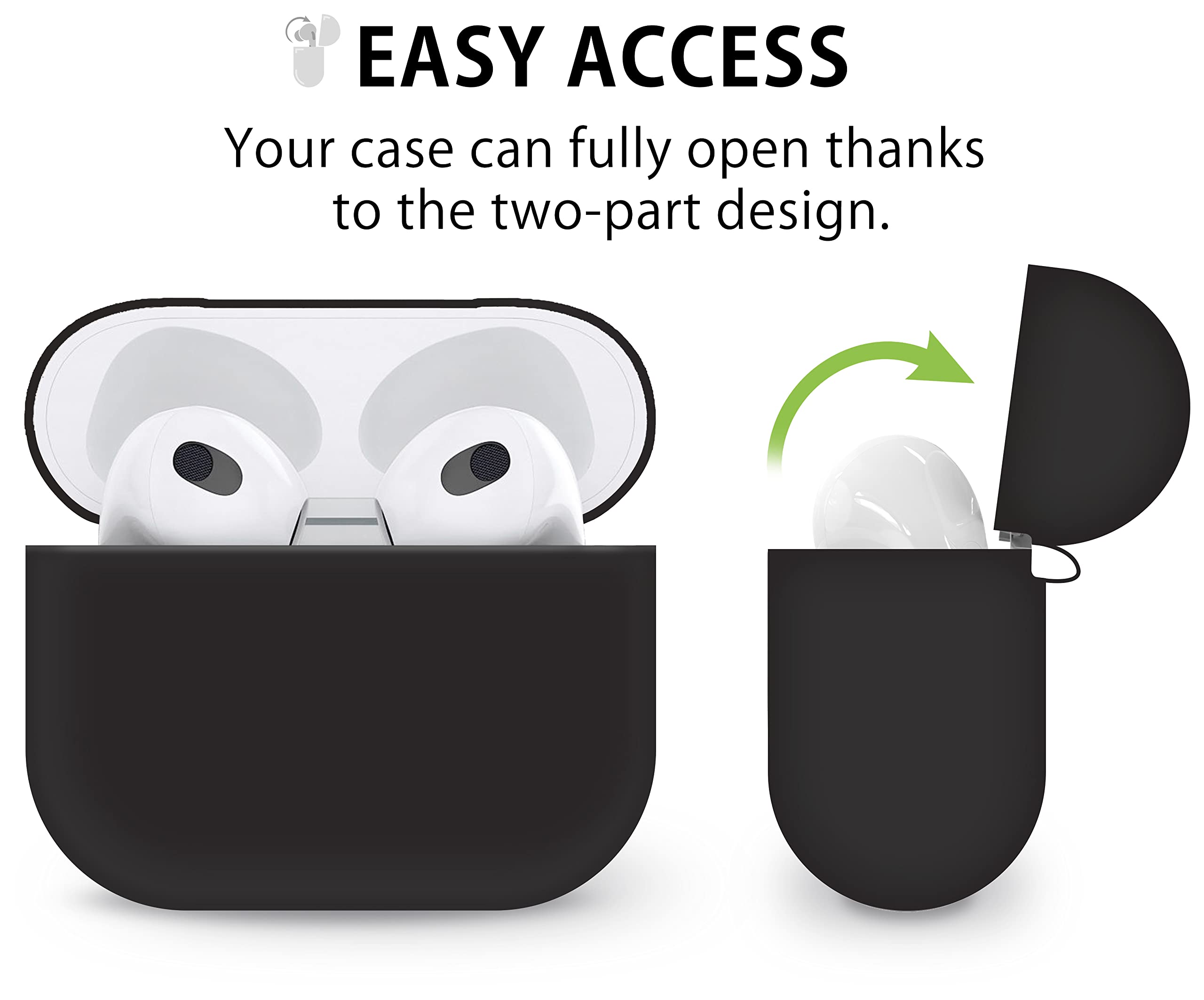 MyGadget Silicone Case compatible with Apple AirPods 3rd Generation, Shockproof Cover for Bluetooth Earphones - Image 3