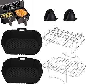 Heißluftfritteuse Zubehör Set Für Ninja AF500EU - Silikonformen, Grillrost, Spieße & Mehr | BPA-frei Airfryer Zubehör