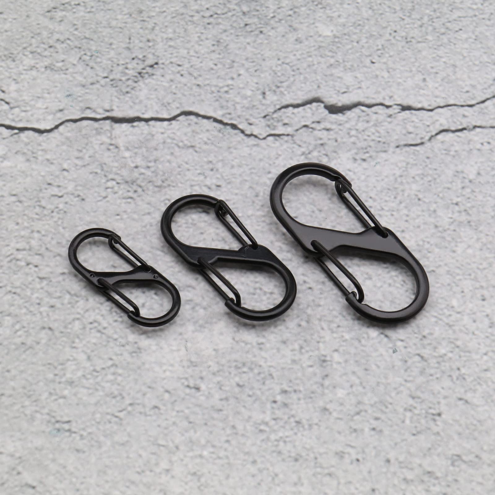 30 Pezzi Moschettoni A S - Portachiavi Per Outdoor, Campeggio, Escursionismo (50mm/40mm/32mm)