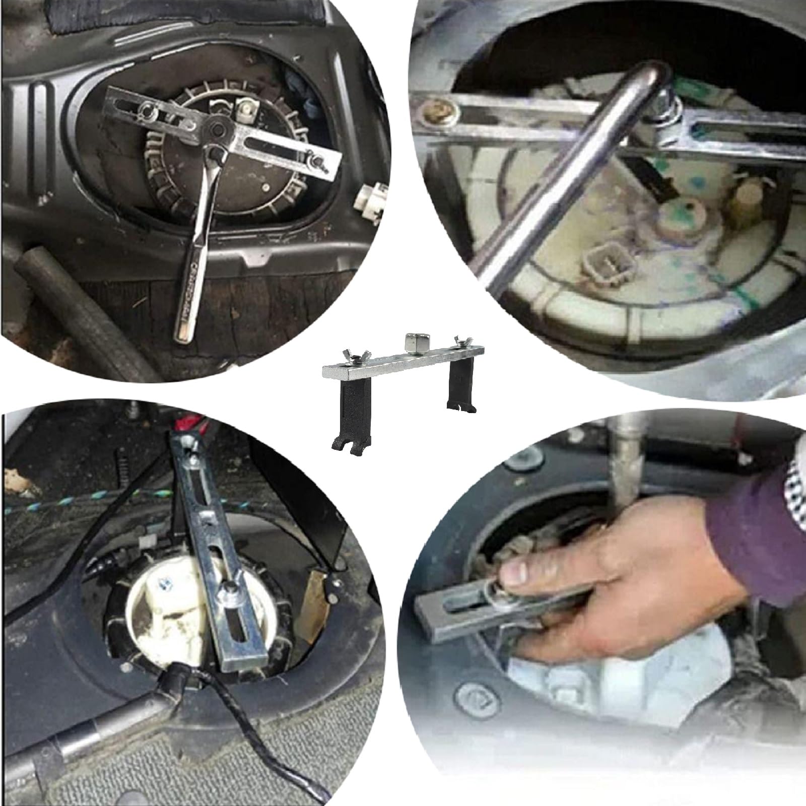 Strumento per La Rimozione Della Pompa Del Carburant,Pompa Di Carburante Coperchio Serbatoio,Rimuovere Strumento Chiave Regolabile,Strumento di Riparazione Auto per Pompa Del Carburante 23-190 mm