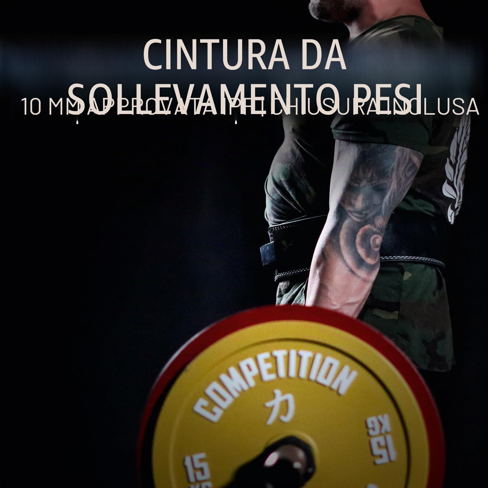 Strength Shop Cintura powerlifting 10mm con fibbia a leva, Certificado IPF, cintura palestra uomo e donna, robusta e durevole, cintura pesi palestra per stabilizza il core e colonna