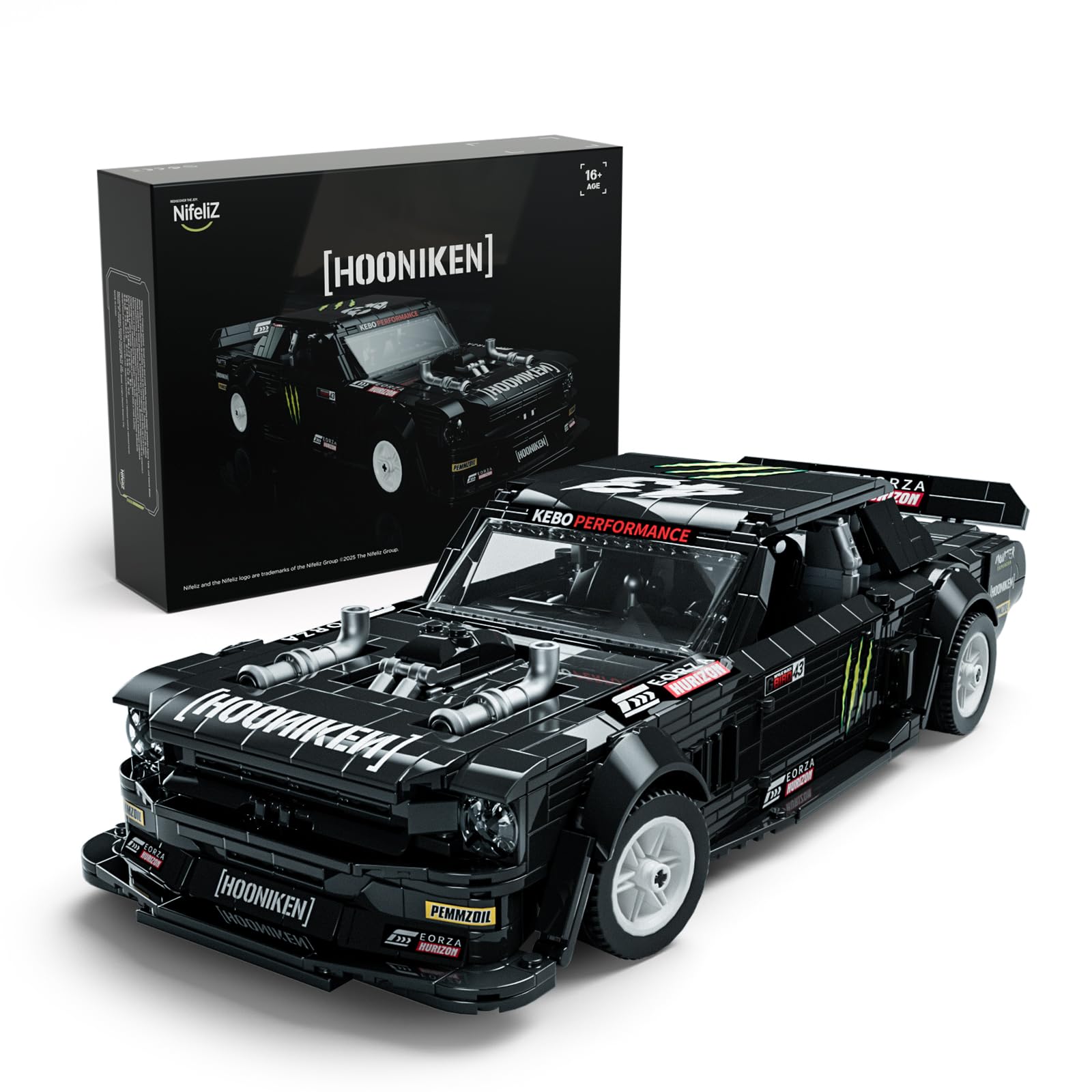 Mini HOONIKEN Muscle Car Building Set, Colletible Model Toy for Adults and Car Lovers, Ideal Holiday or Birthday Gift for Home or Office Décor (1,605PCS, NF10272A)