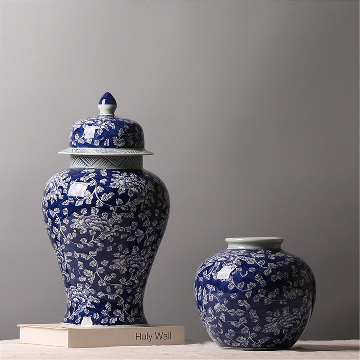 Jarro De Jengibre Jarrón De Cerámica De Porcelana China Azul Y Blanco Decoración De Mesa De Estante Antiguo, Small