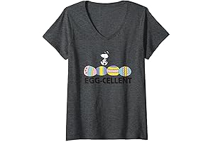 Womens Peanuts - Snoopy Easter Egg-Cellent V-Neck T-Shirt