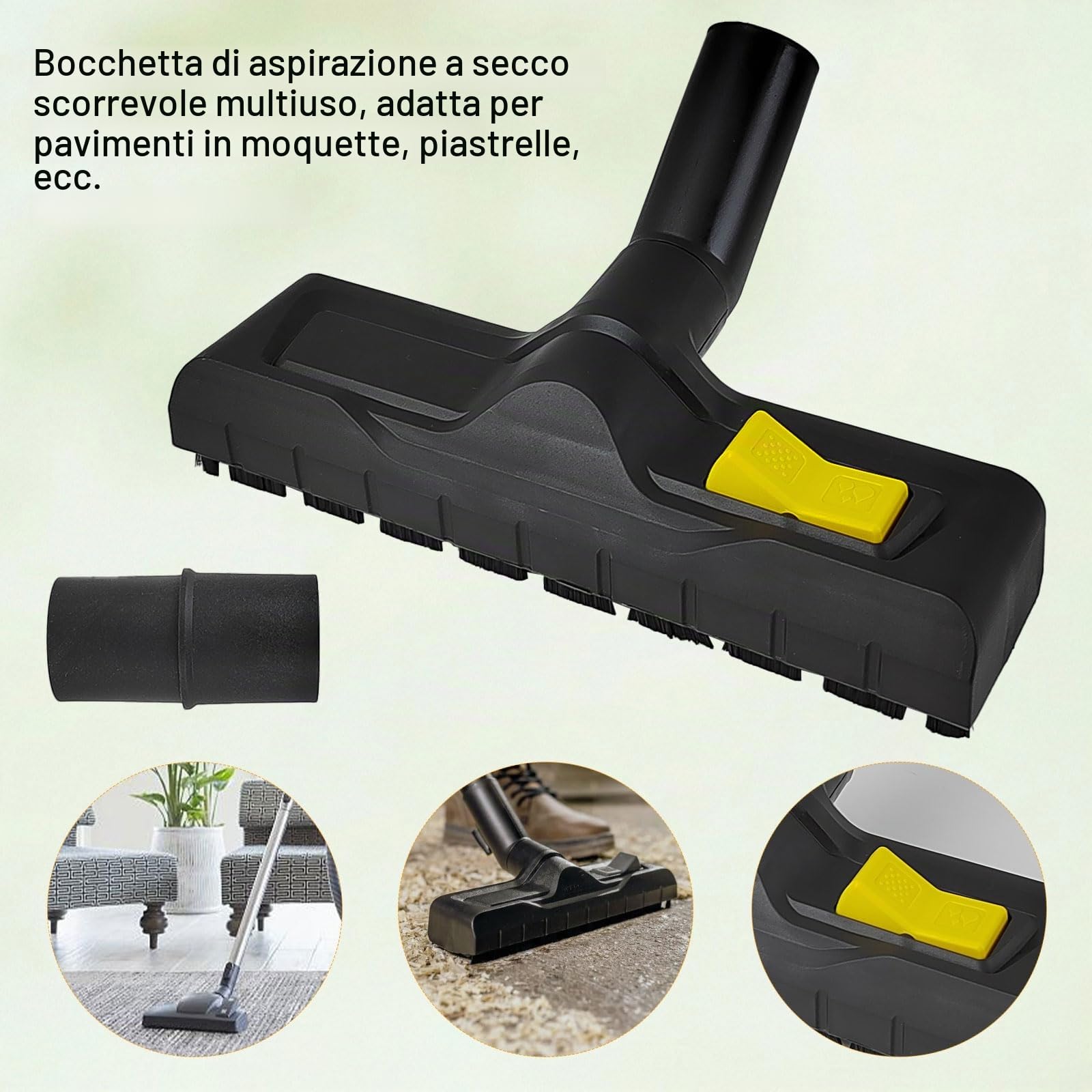 Spazzola Aspirapolvere Universale per Kärcher WD3 WD4 WD5 WD6, Materiale Plastico, Accessorio per Aspirapolvere, Adatto per Uso Domestico, Alberghiero e Ufficio (26 × 6.6 × 4.5 cm)