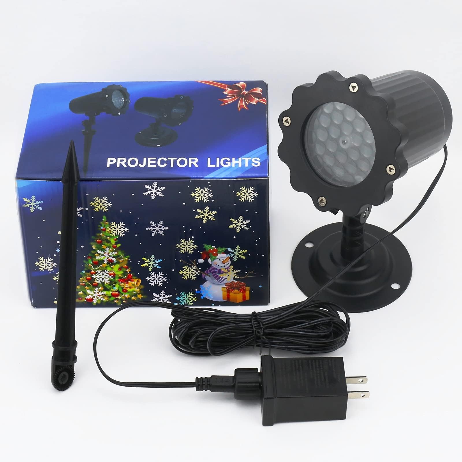 LED-Schneeflocken-Projektor für den Außenbereich, Weihnachtsdekoration, IP65, wetterfest, 360 ° verstellbarer Schneeflockenprojektor für Scheinwerfer/Neujahr/Familienfeier