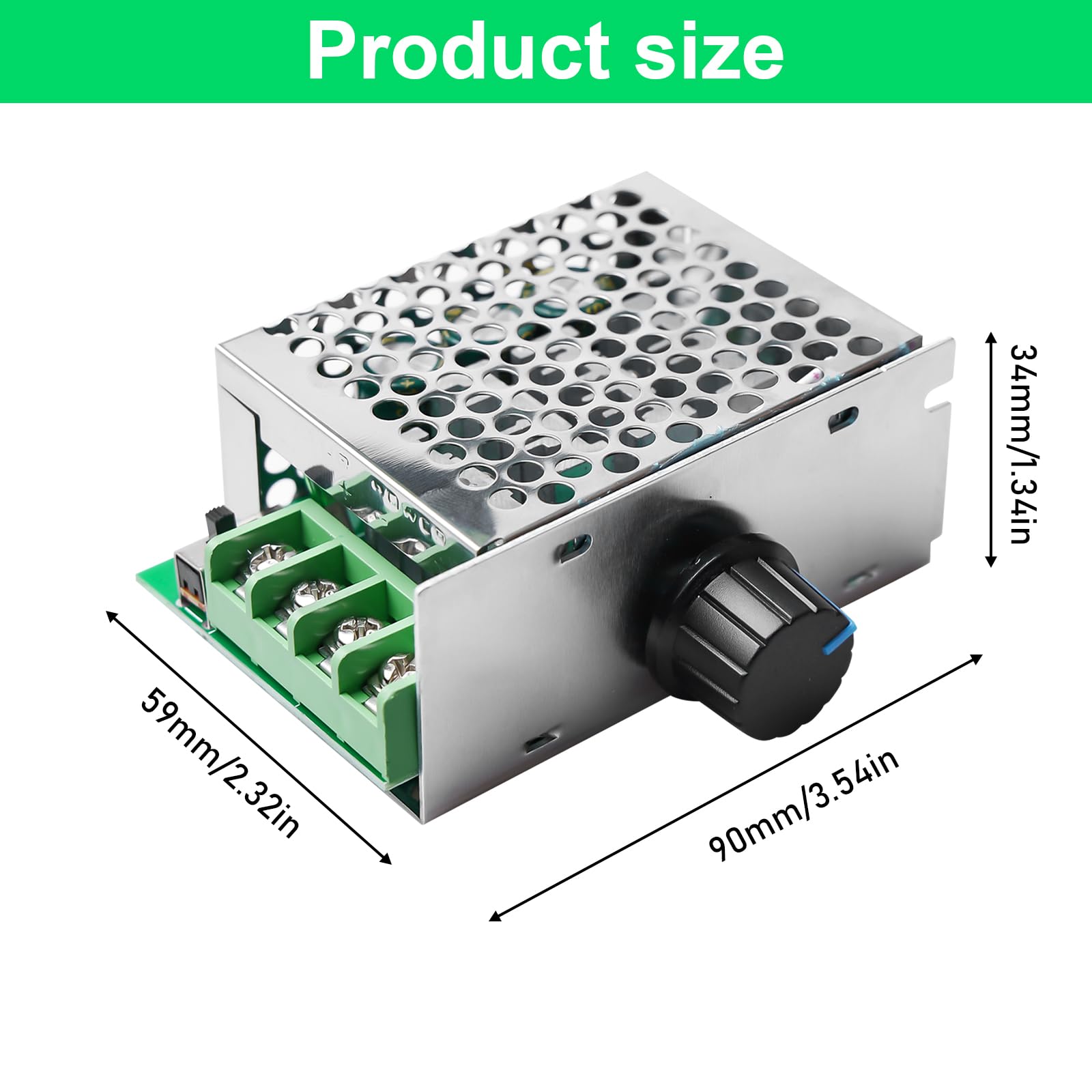 2 regolatori di velocità del motore 12 V: PWM DC 7 – 80 V 30 A, regolatore di velocità del motore, 12 V, 24 V, 48 V, 60 V, 70 V, DC con manopola, regolatore di tensione elettronico del motore