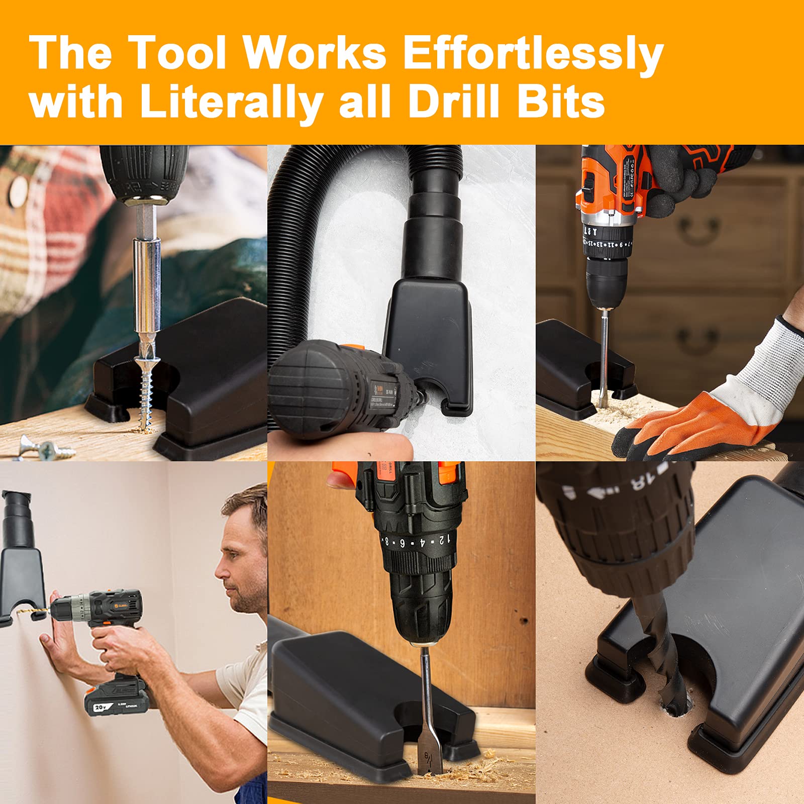 Hands-Free dust Collectors,Dust Collector Dust Extraction Tool,Effectively Remove Dust and Debris from Drill Hole 4