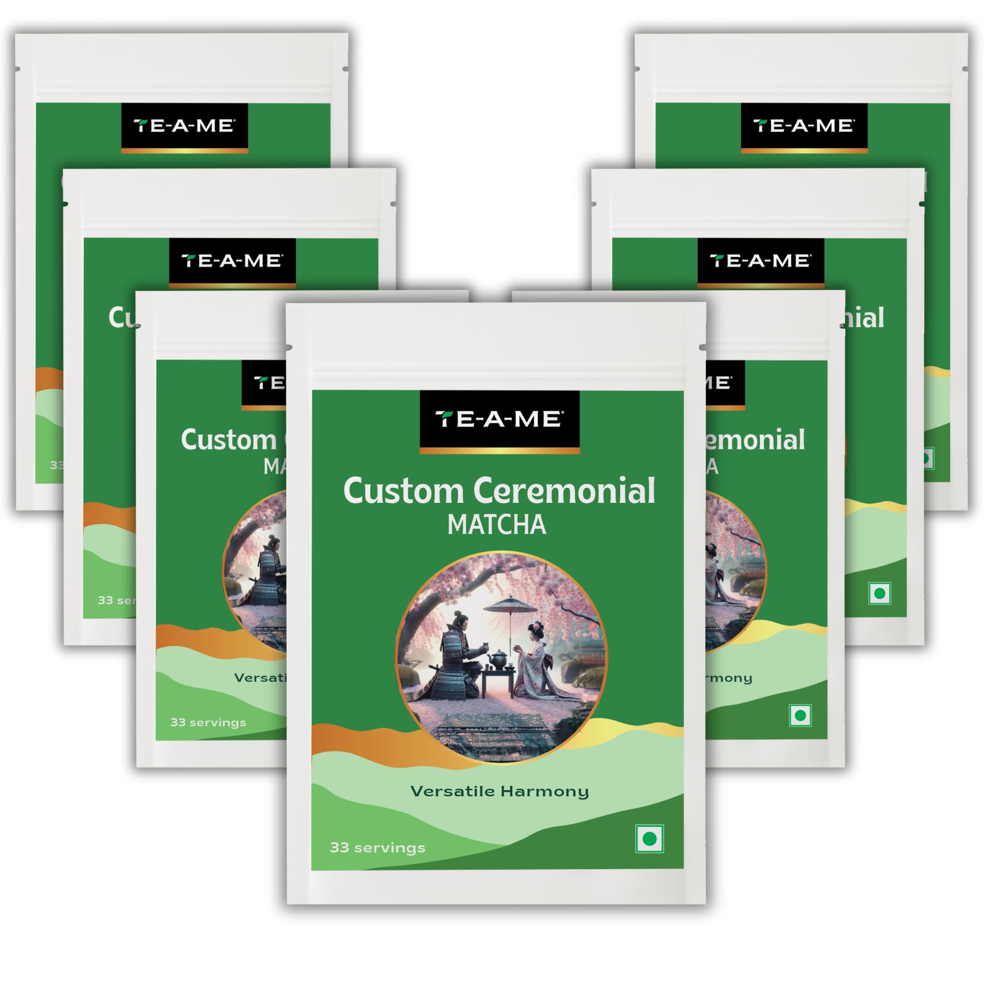 TE-A-ME Matcha Tea Powder - 500g (330 Servings) | Superfood | Custom Ceremonial Matcha Green Tea Powder | Sourced from Japan | 100% Pure Authentic with High ANTIOXIDANTS | 50g - Pack of 10