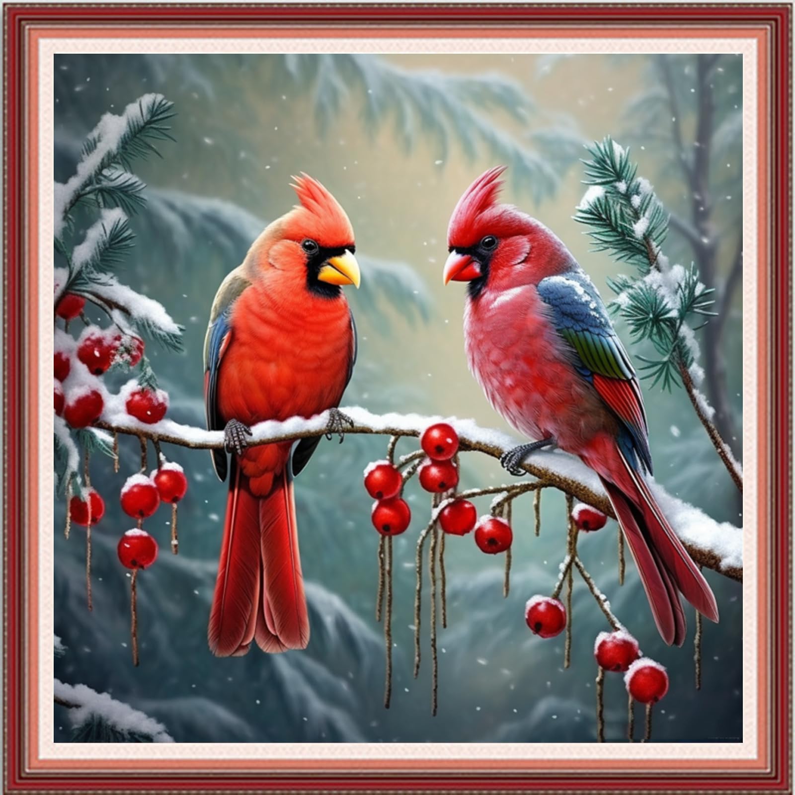 Foxdiviy Stamped Cross Stitch Kits Full Range of Embroidery Needlework Starter Kits for Beginners Adults 11CT Embroidery Patterns Art Crafts DIY Needlepoint Kits-Colorful Parrot 18x18 inch