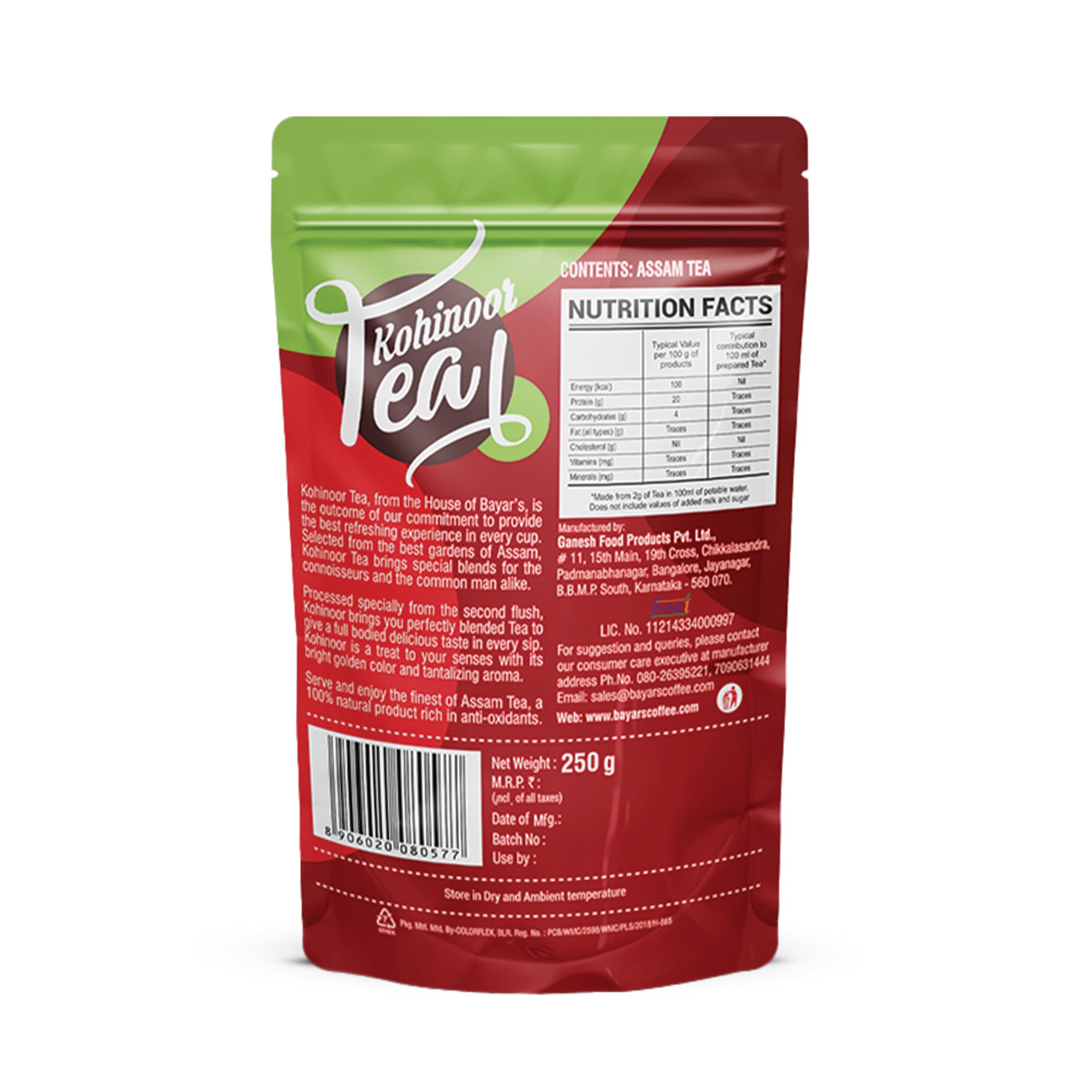 Bayar's Kohinoor Tea Citizen, Premium Assam Blend, 500g