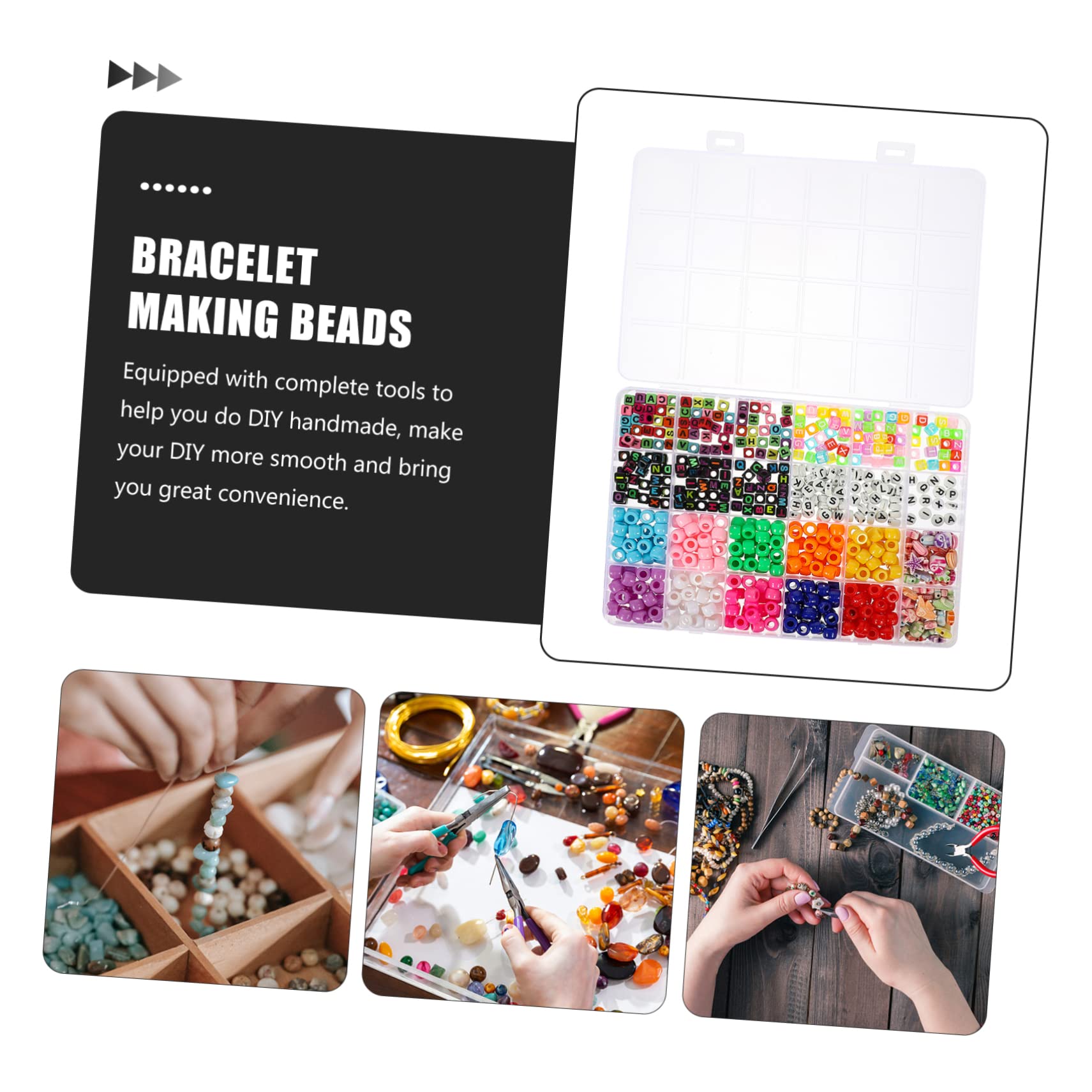 Housoutil Kit per Braccialetti Amicizia Perline Lettera, Superficie Liscia e Uso Pratico, per Creare Bracciali e Collane Fai da Te,
