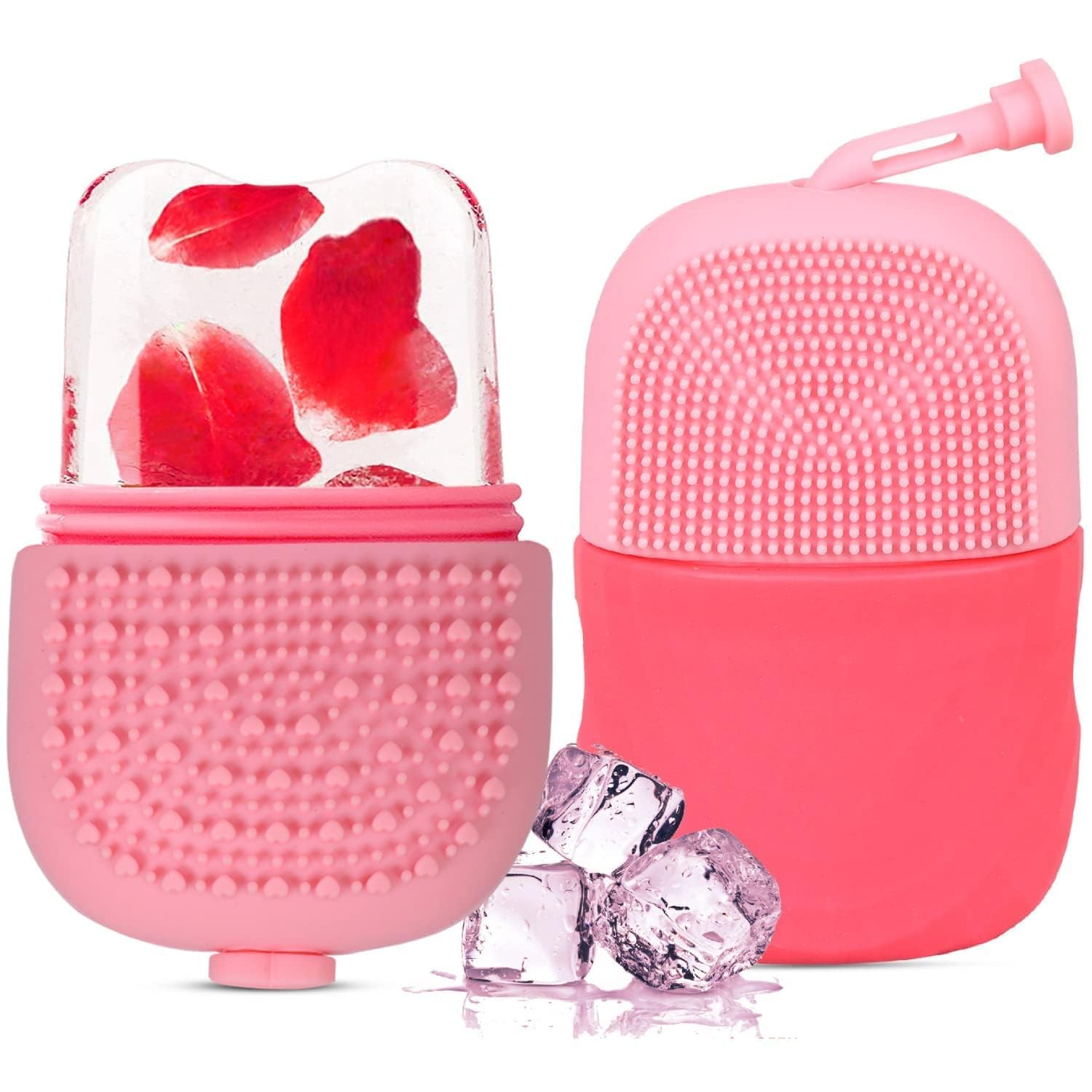 Ice Roller for Face, Eyes & Neck with Face Scrubber | Reusable Skin Cooling Roller for Puffiness, Glow & Facial Massage | Multi Colour-image-38
