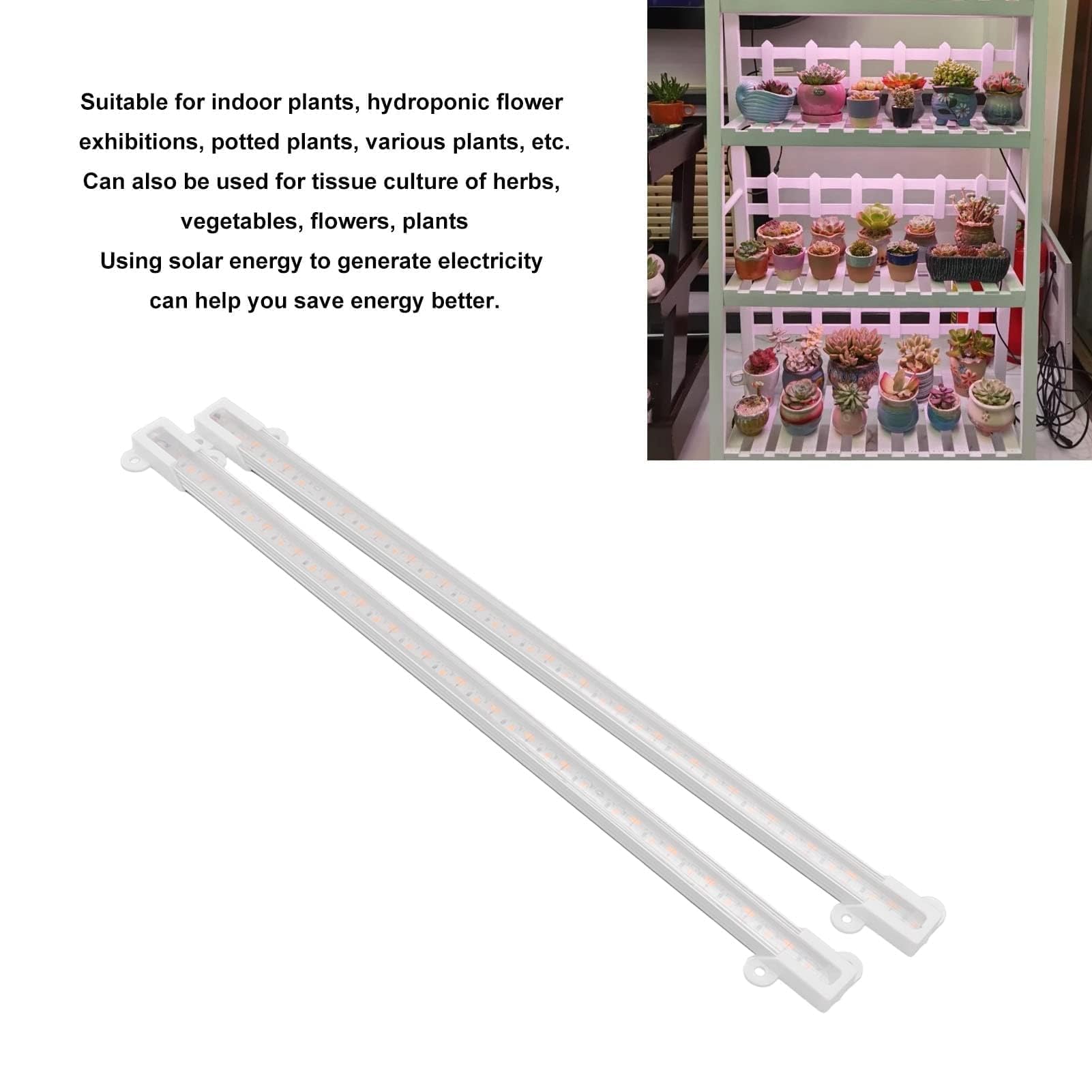 Focos solares, 10 W, luz de crecimiento con energía solar brillante, tira de luz LED para cultivo de plantas, lámparas de cultivo para balcón, invernadero, verduras, flores (20w)
