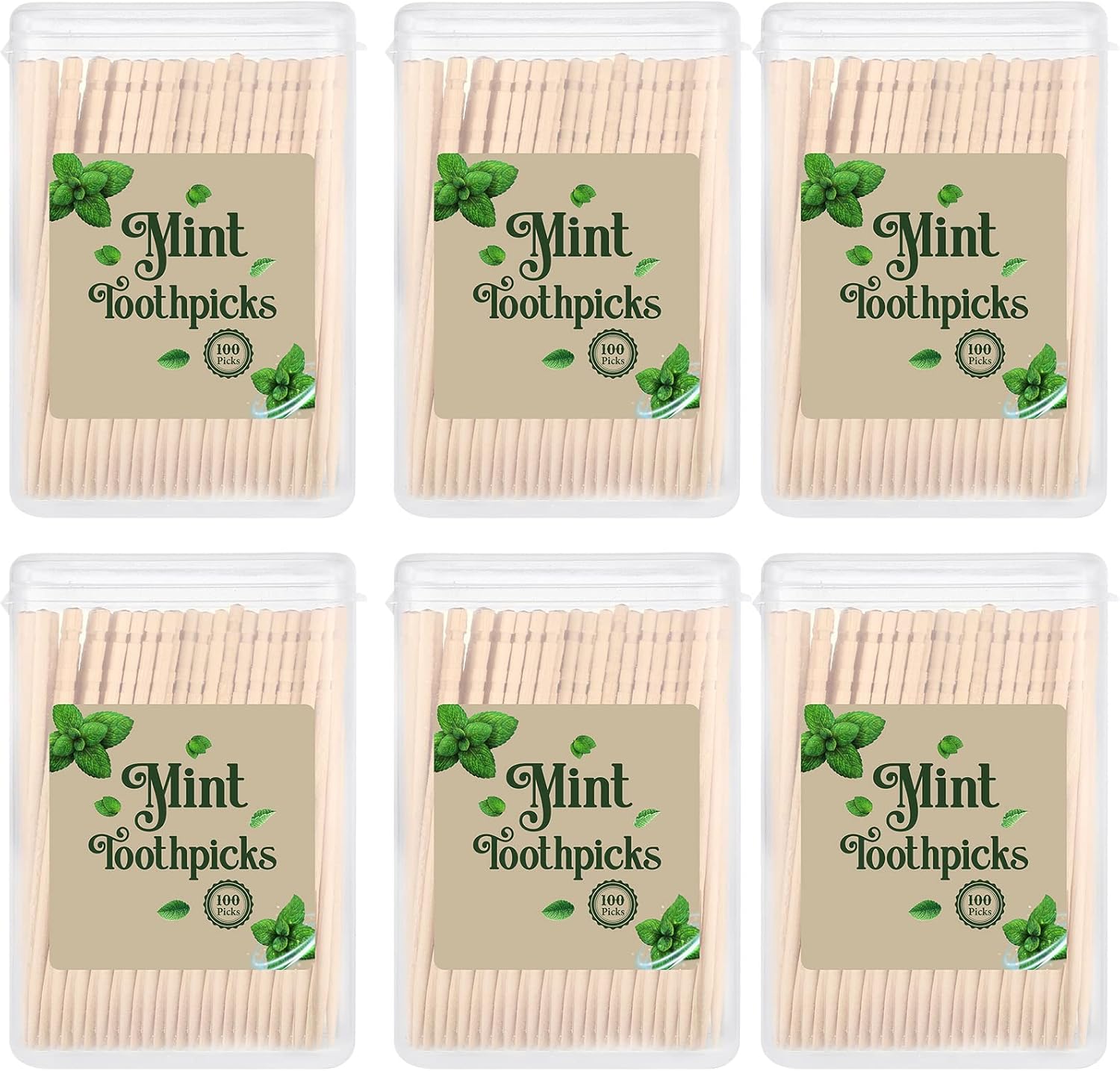 600 Pcs Bulk Mint Toothpicks Wood Toothpicks Mint Flavored