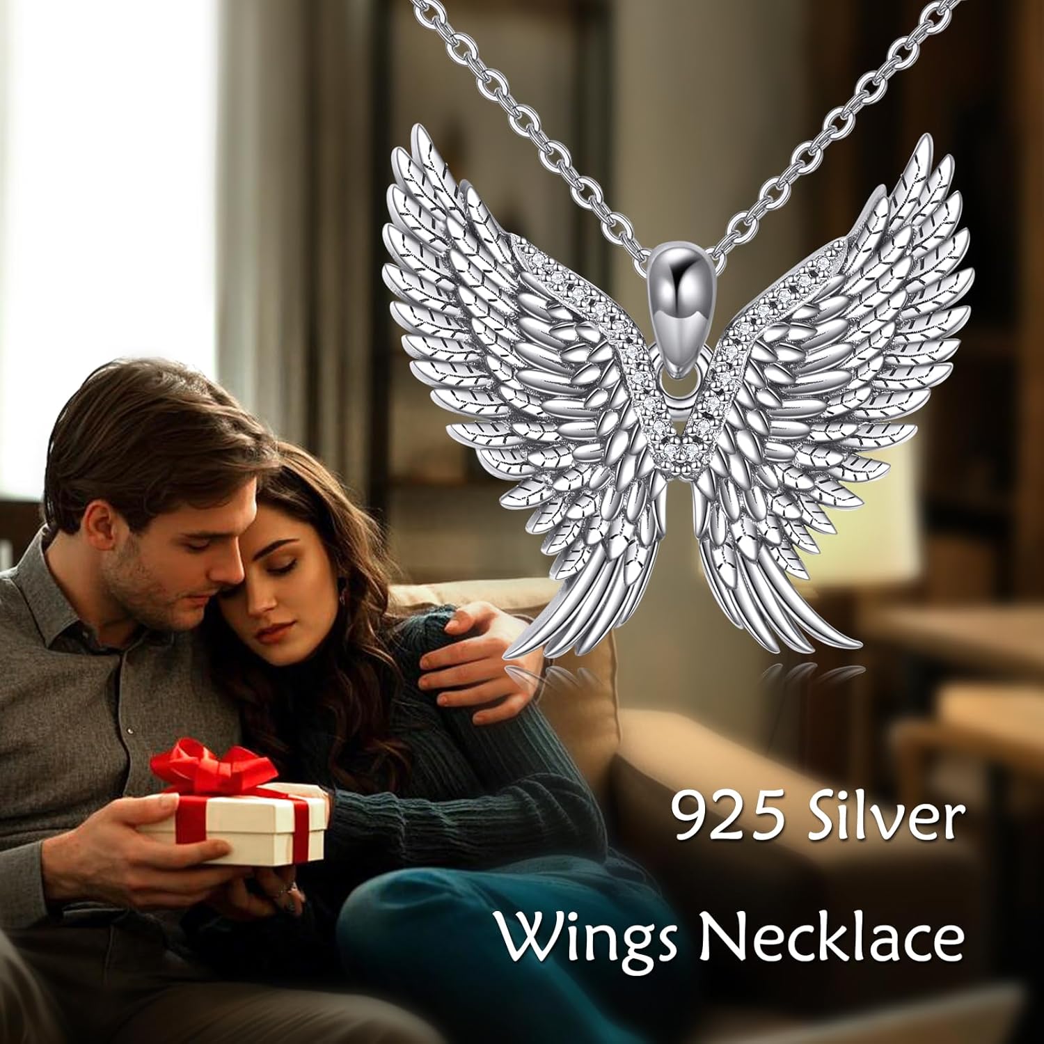 YFN Wing Necklace Sterling Silver Angel Wing Pendant Necklace Wing Jewelry for Women Angel Gifts for Women - Image 6