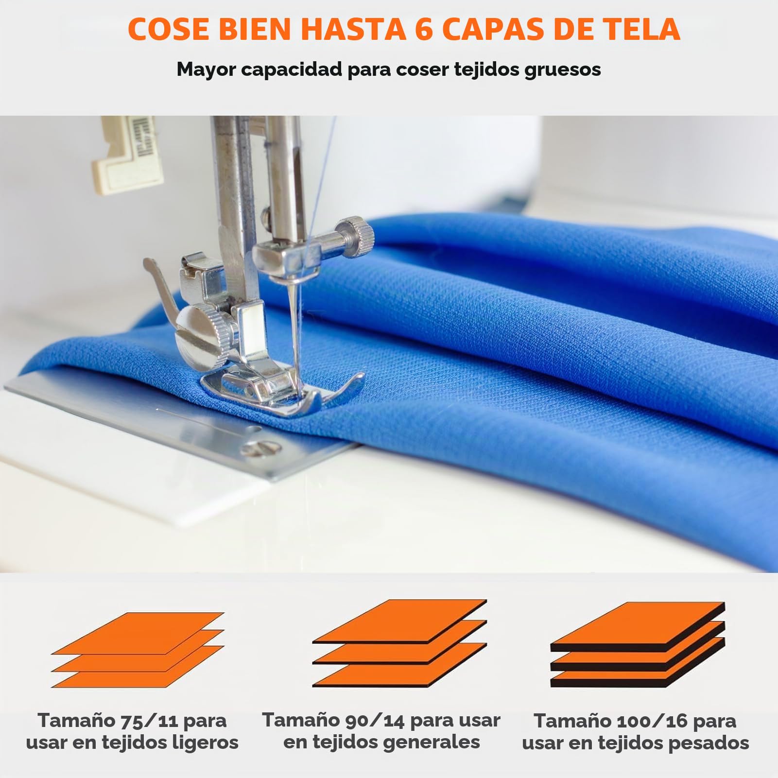 Máquina de coser de 12 puntadas, modo de accionamiento dual con operación eléctrica y manual, máquina de coser de dos velocidades y dos hilos, con mesa de trabajo extendida