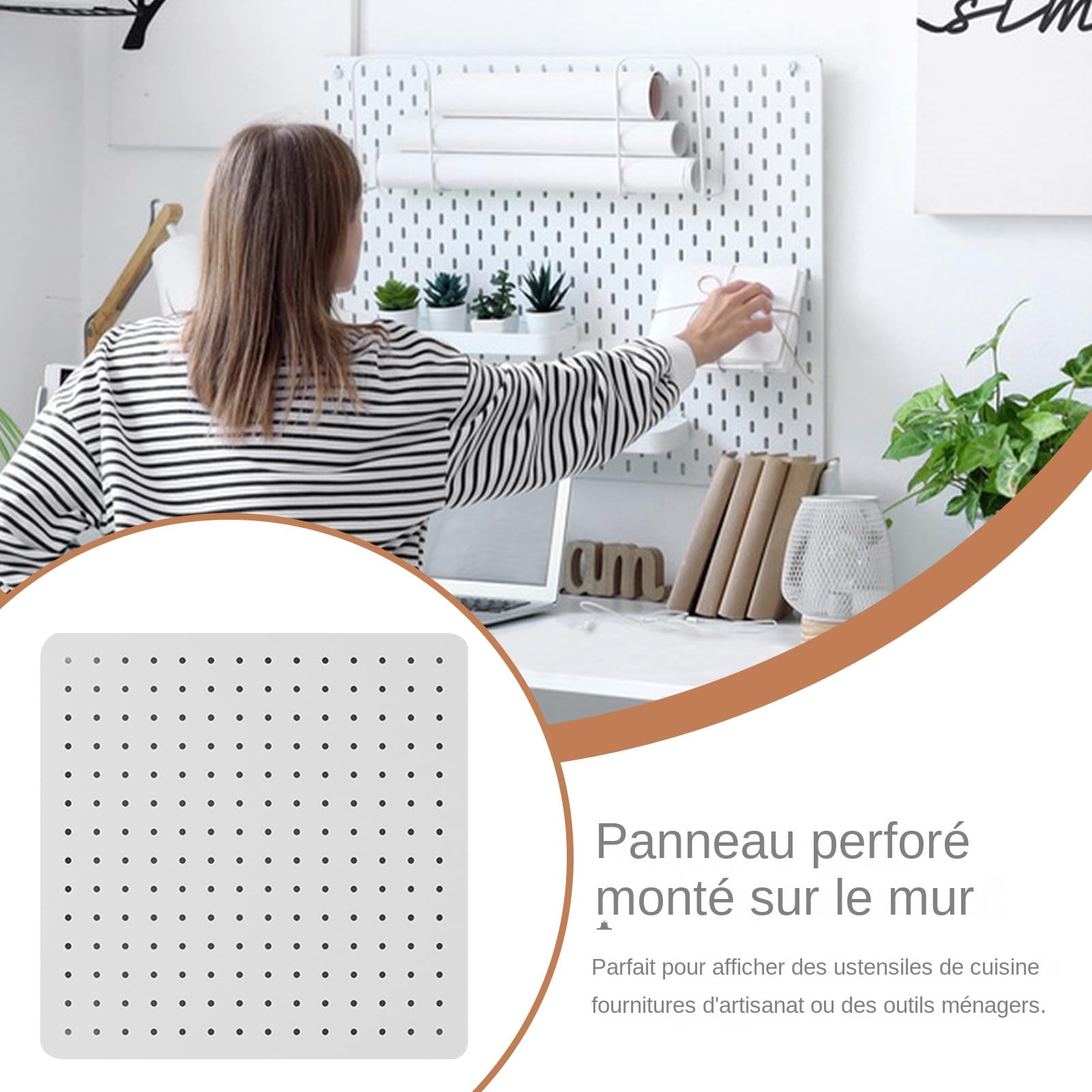 Pannello Forato Organizzatore da Parete Pannello da Parete per Scrivania | Pannelli Organizzazione Risparmio Spazio Per Bambini Ragazzi Studenti Decorazioni Oggetti Quotidiani Materiale Scolastico