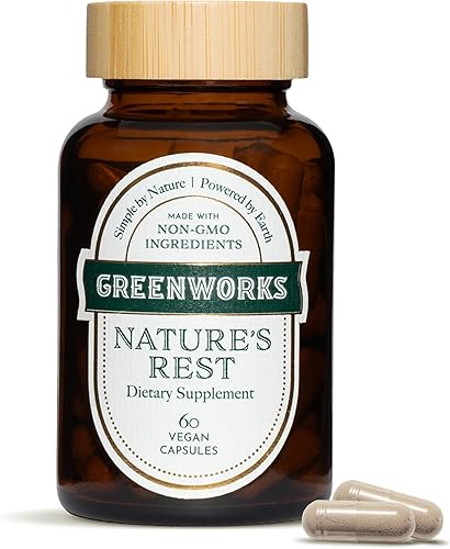 Greenworks Nature's Rest - Suplemento orgánico para ayudar al sueño con pasiflor, ashwagandha y manzanilla, apoyo natural para dormir para noches