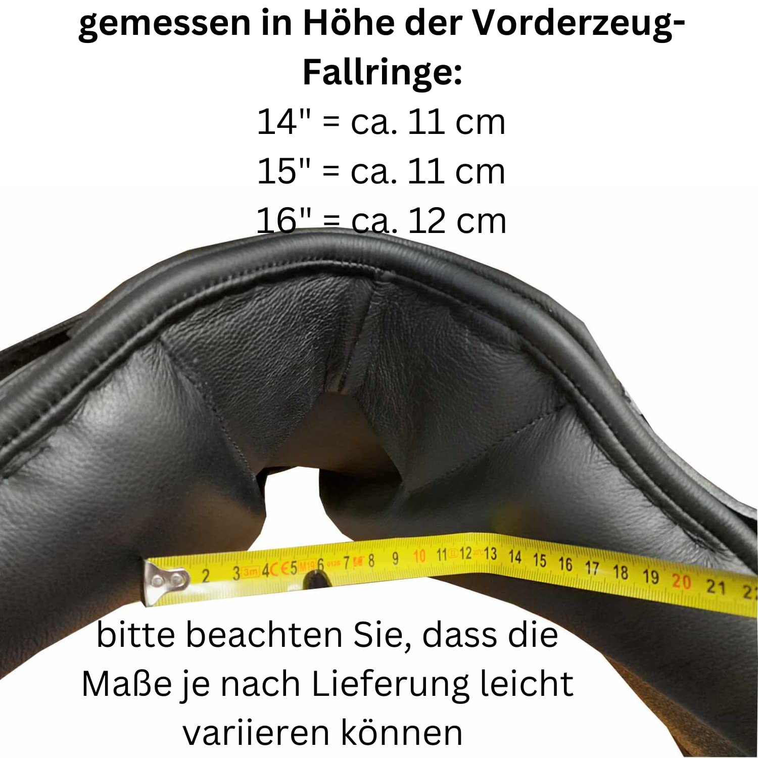 AMKA Sattel für Pony aus Leder schwarz Weite Kammer