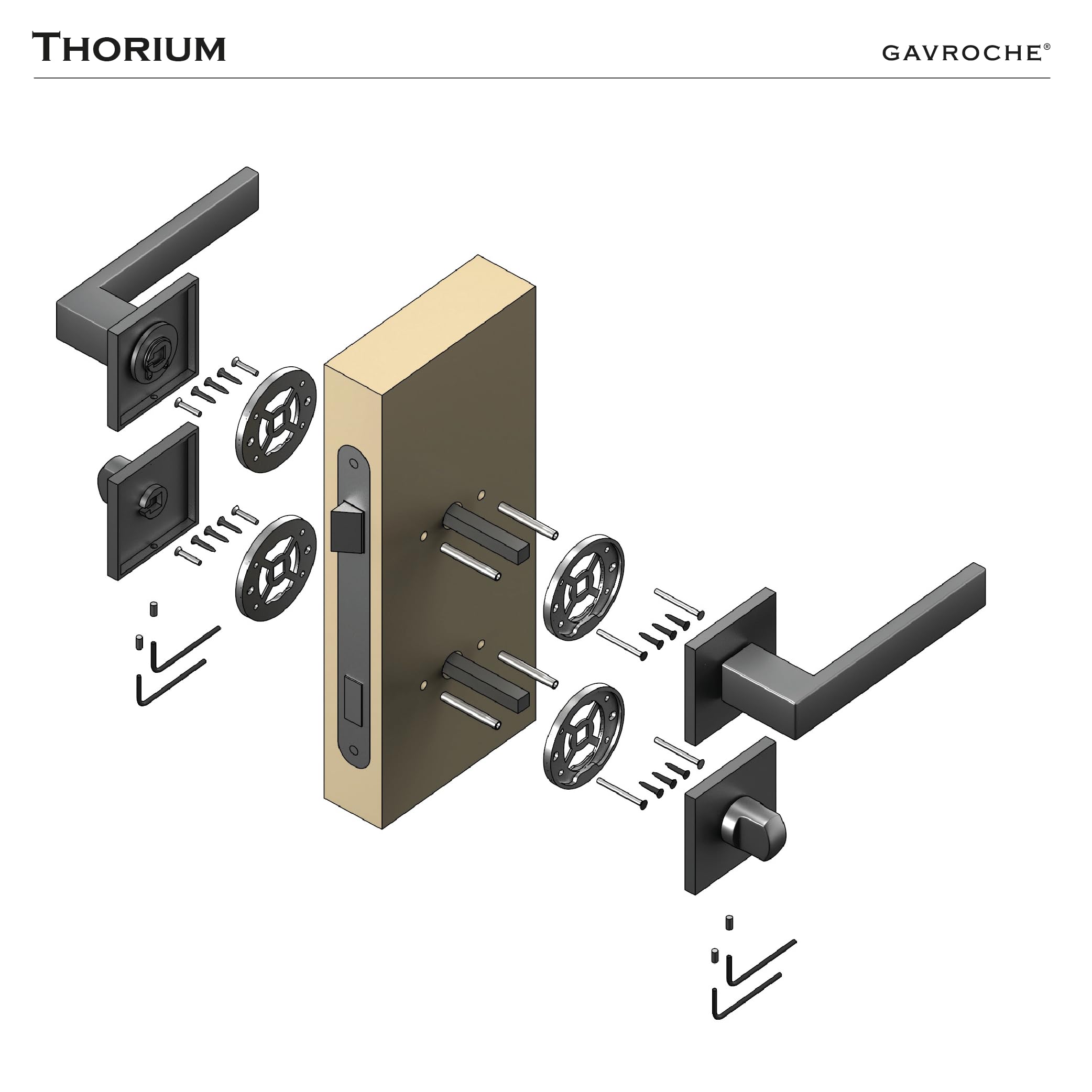 Gavroche Lot De Poignées De Porte Pour WC/salle De Bain