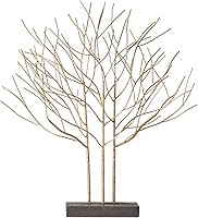 Torre & Tagus Gramercy 23.5" Handmade Gold Metal Tree Sculpture with Concrete Base - Abstract Modern Home Decor