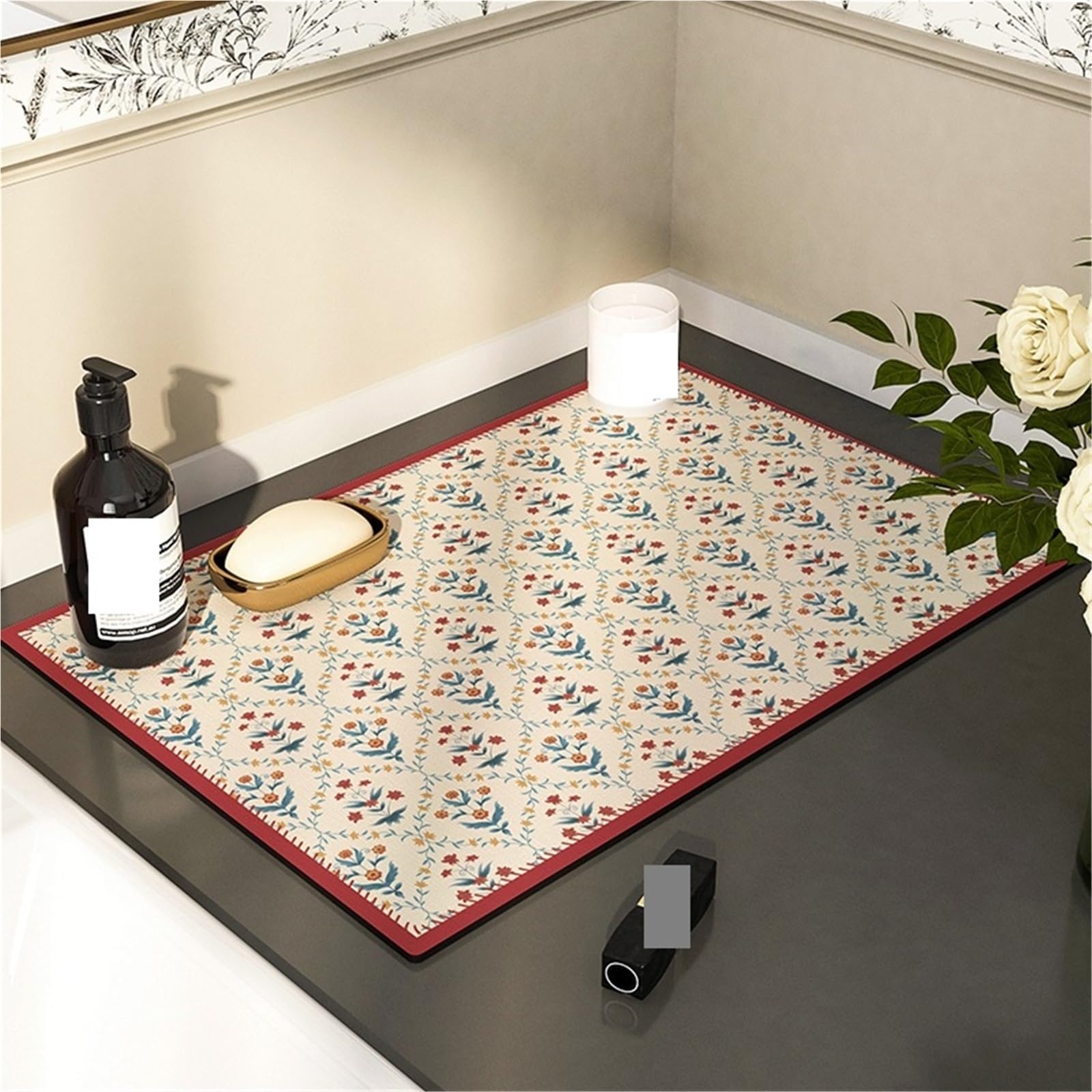 Alfombrilla Para Café Bar Tapete de secado de cocina, tapete de café de secado rápido, mantel absorbente for platos, tapetes de secado de tazas, accesorios de decoración de mesa, 2 uds.(Green A,30X40c