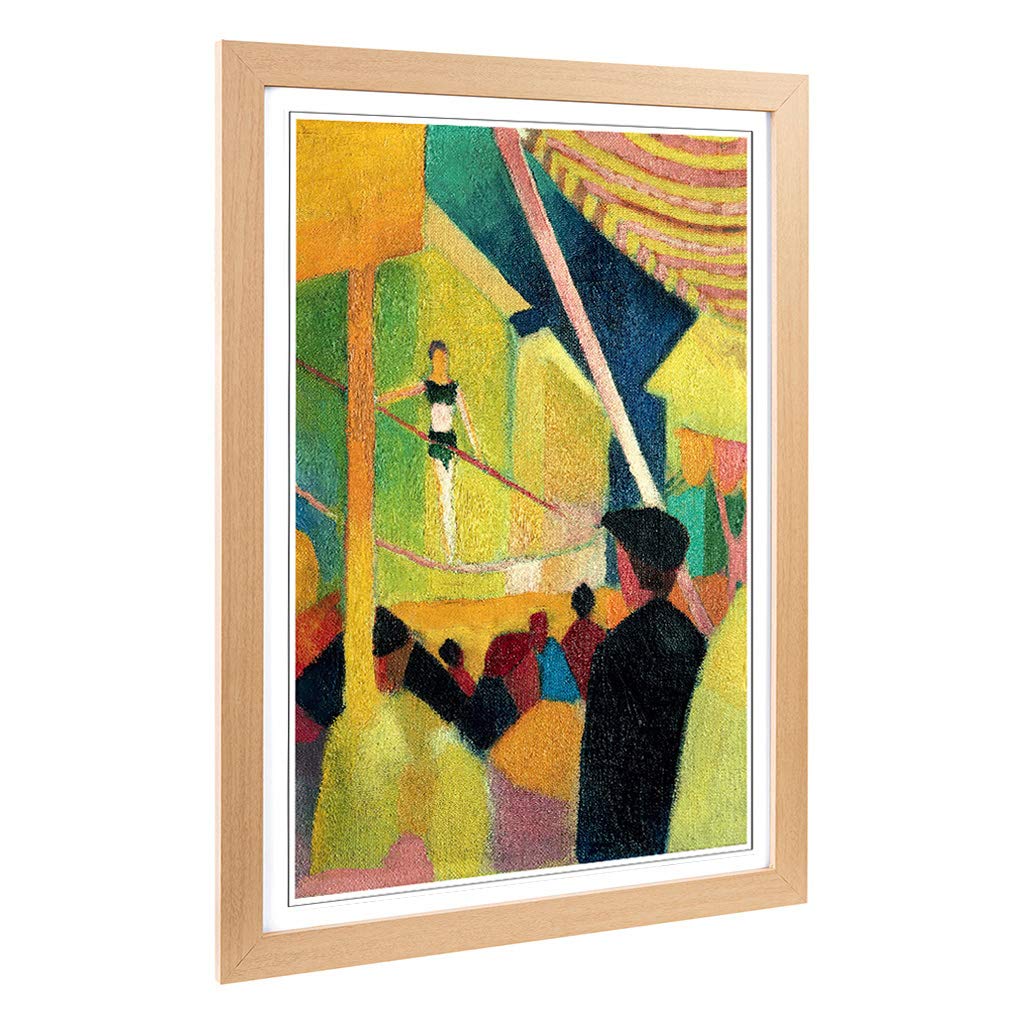 Big Box Art Framed Print of August Macke Tightrope Walker (2) Design | Wall Art Picture | Home Decor for Kitchen, Living Room, Bedroom, Hallway, Oak, A2 / 24.5x18 Inch / 62x45cm