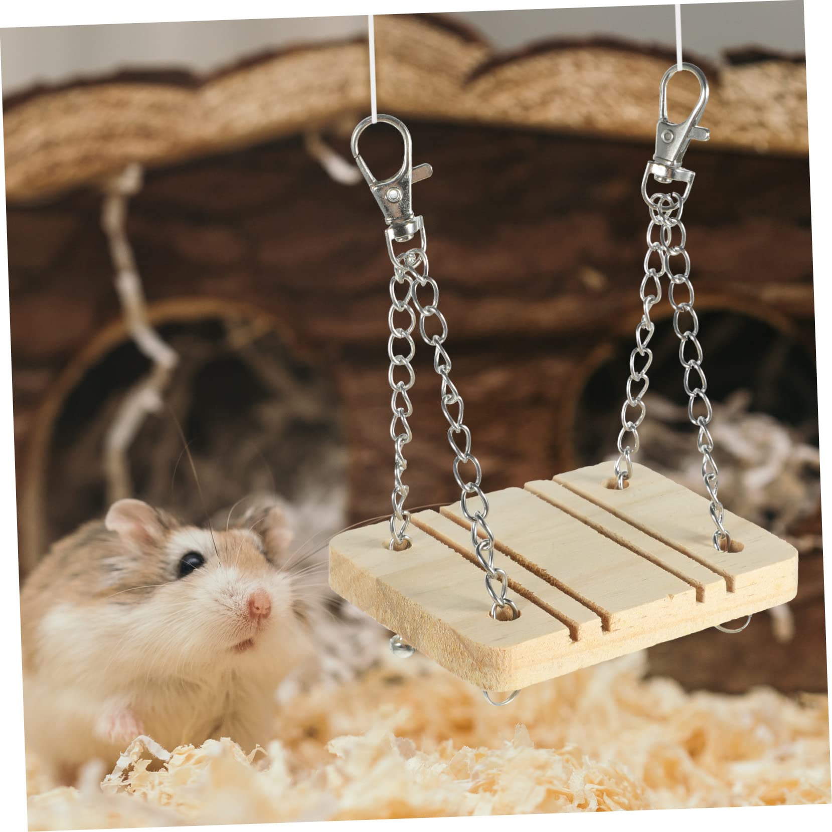 VANZACK Hamster Spielzeug Set mit Beißring aus Holz für Kleine Haustiere Kauspielzeug für Meerschweinchen und Kaninchen
