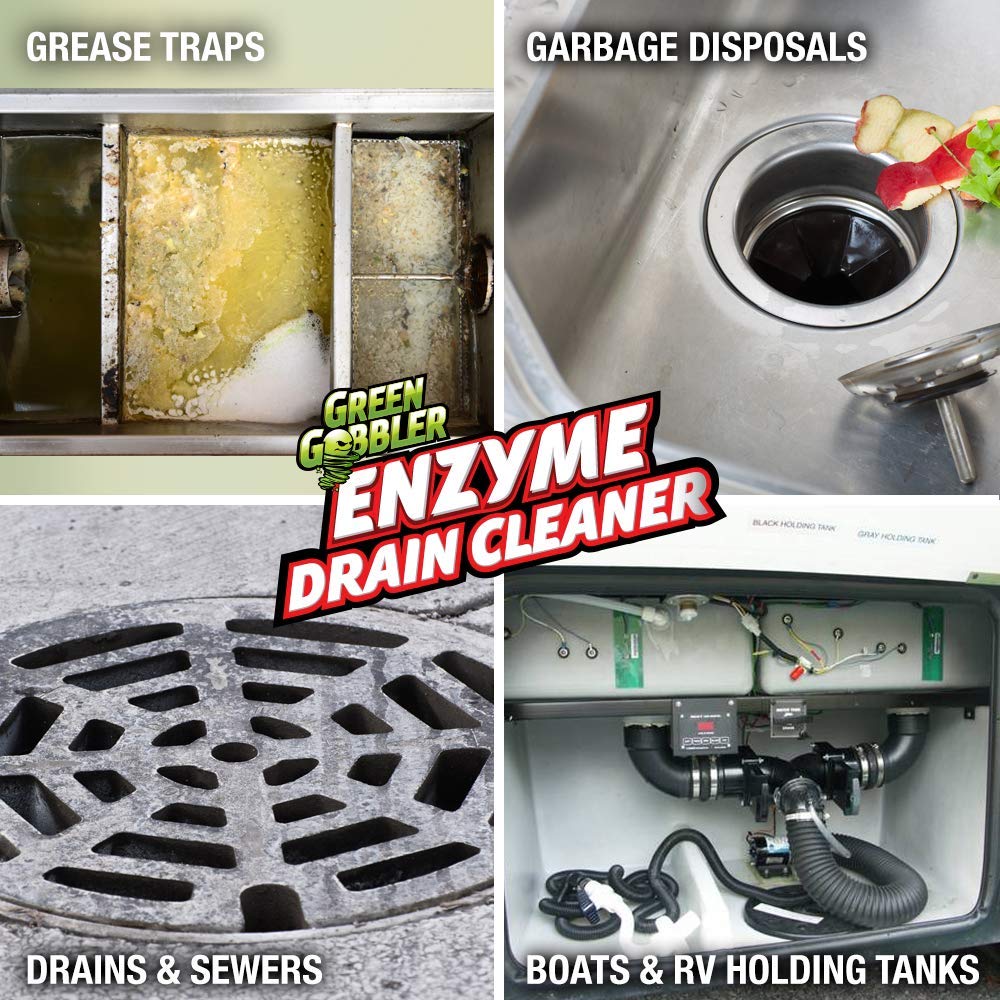 Green Gobbler ENZYMES for Grease Trap & Sewer Controls Foul Odors