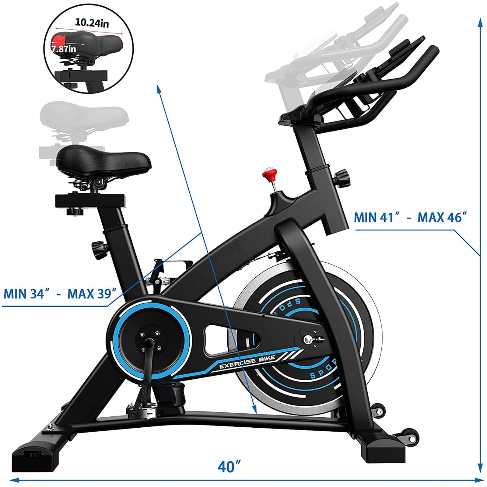 Cichy magnetyczny rower rowerowy do domowej siłowni, cichy rower treningowy z ulepszoną poduszką do siedzenia, sprzęt fitness